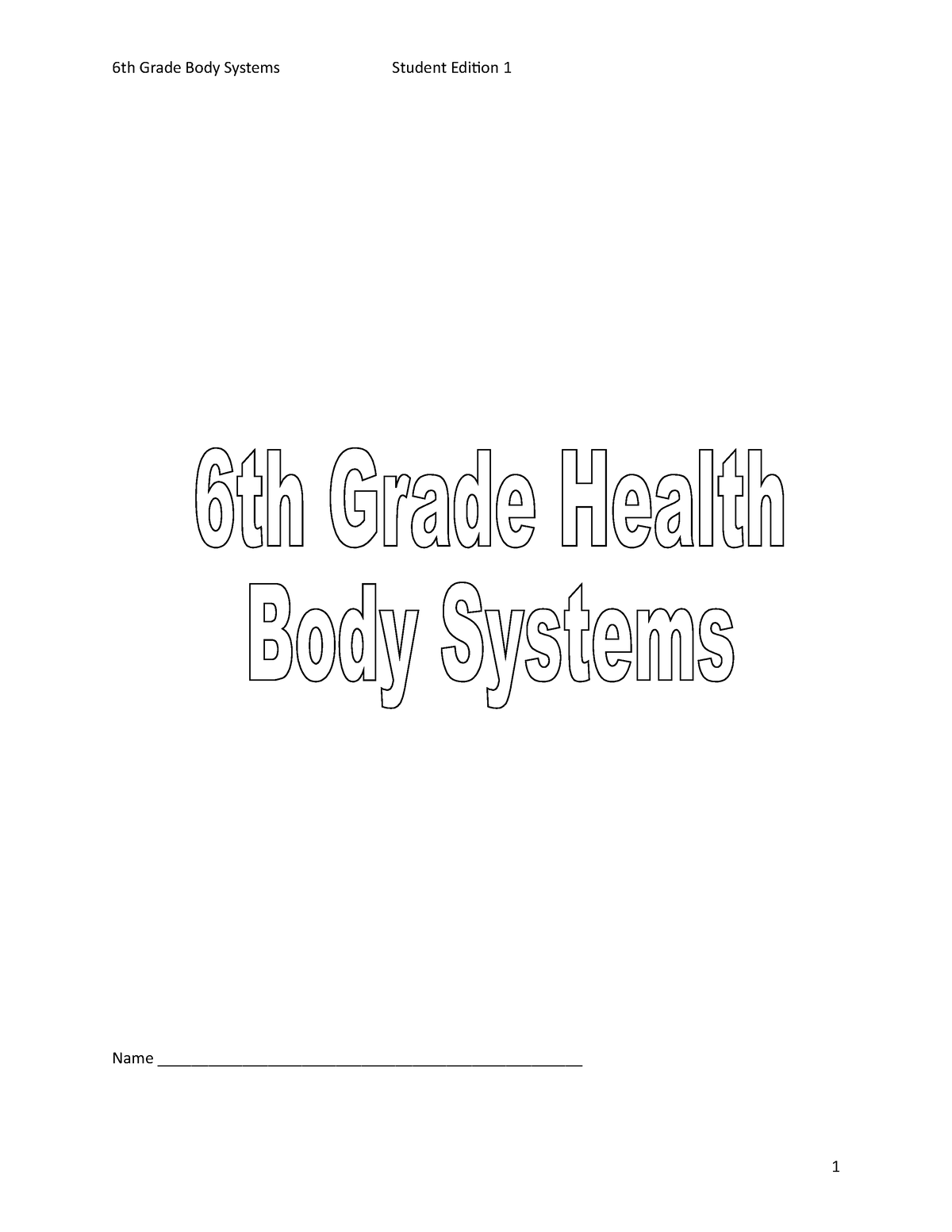 6th Grade Body Systems Packet Answer Key