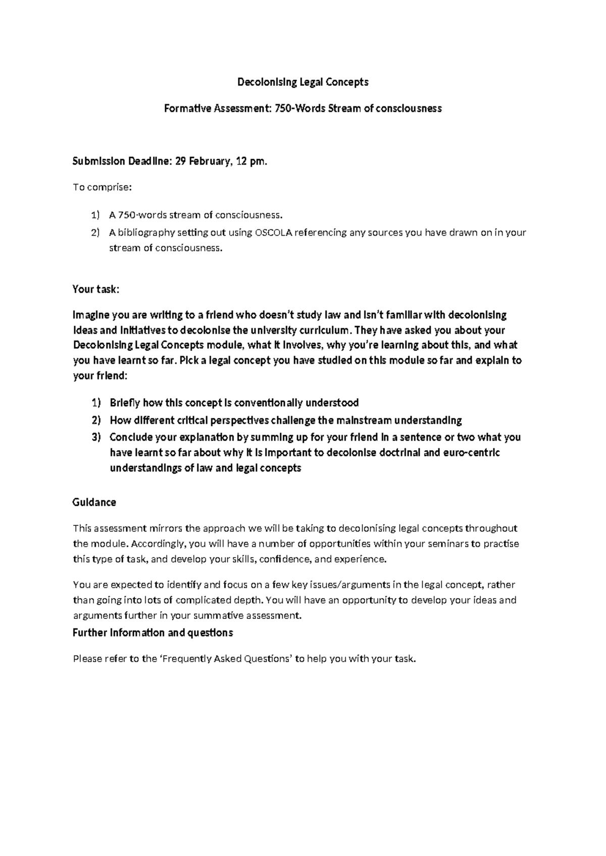 DLC Formative Docx-1 - Decolonising Legal Concepts Formative Assessment ...