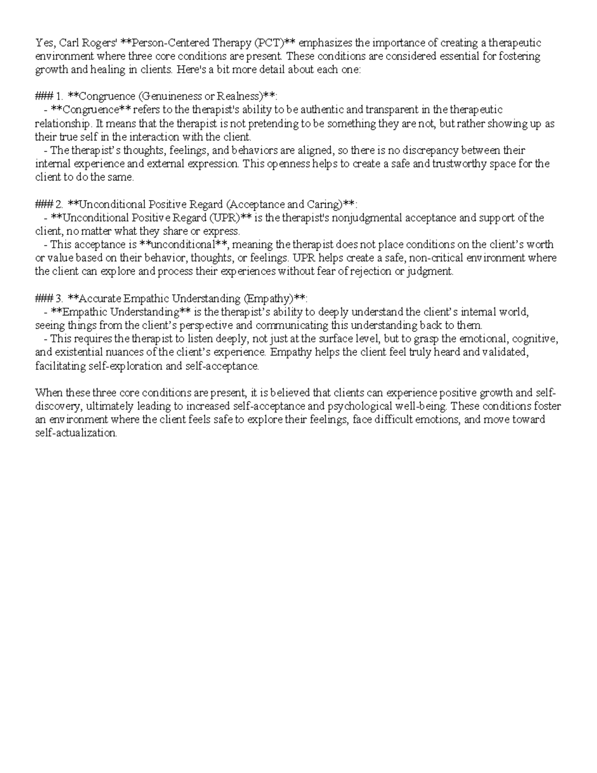 Carl Rogers PCT - NOTES ON PCT - Yes, Carl Rogers' Person-Centered ...