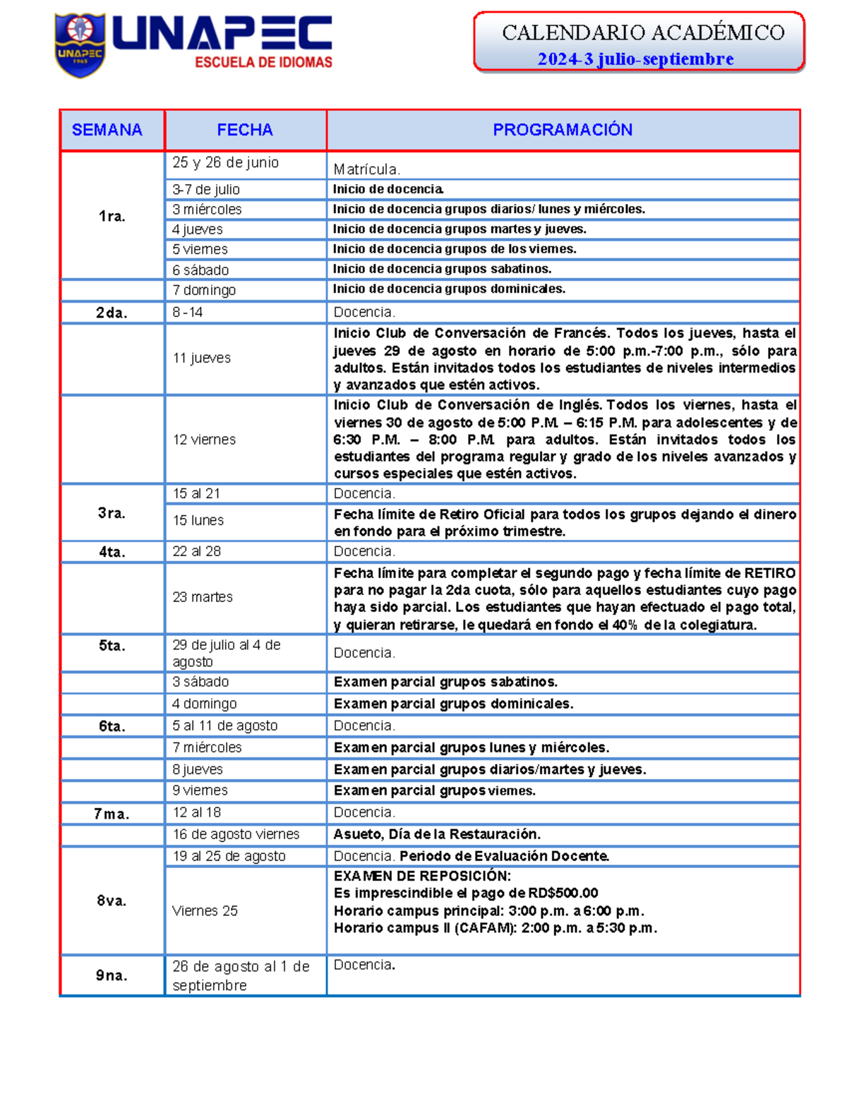 Calendario académico upec 2024 b 6