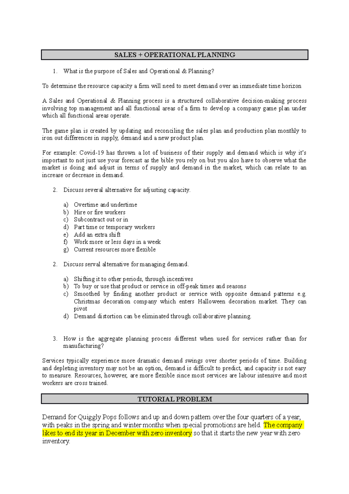 Sales - SALES + OPERATIONAL PLANNING What Is The Purpose Of Sales And ...