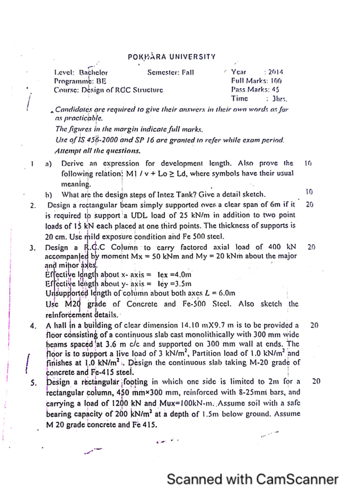 TRP old is gold - Ok xa - Design of Rcc Structure - Studocu