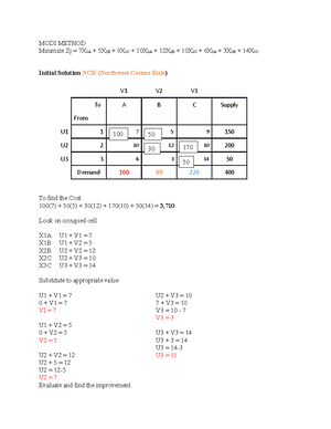 Transportation Model - Lecture notes 1 - TRANSPORTATION MODEL The ...