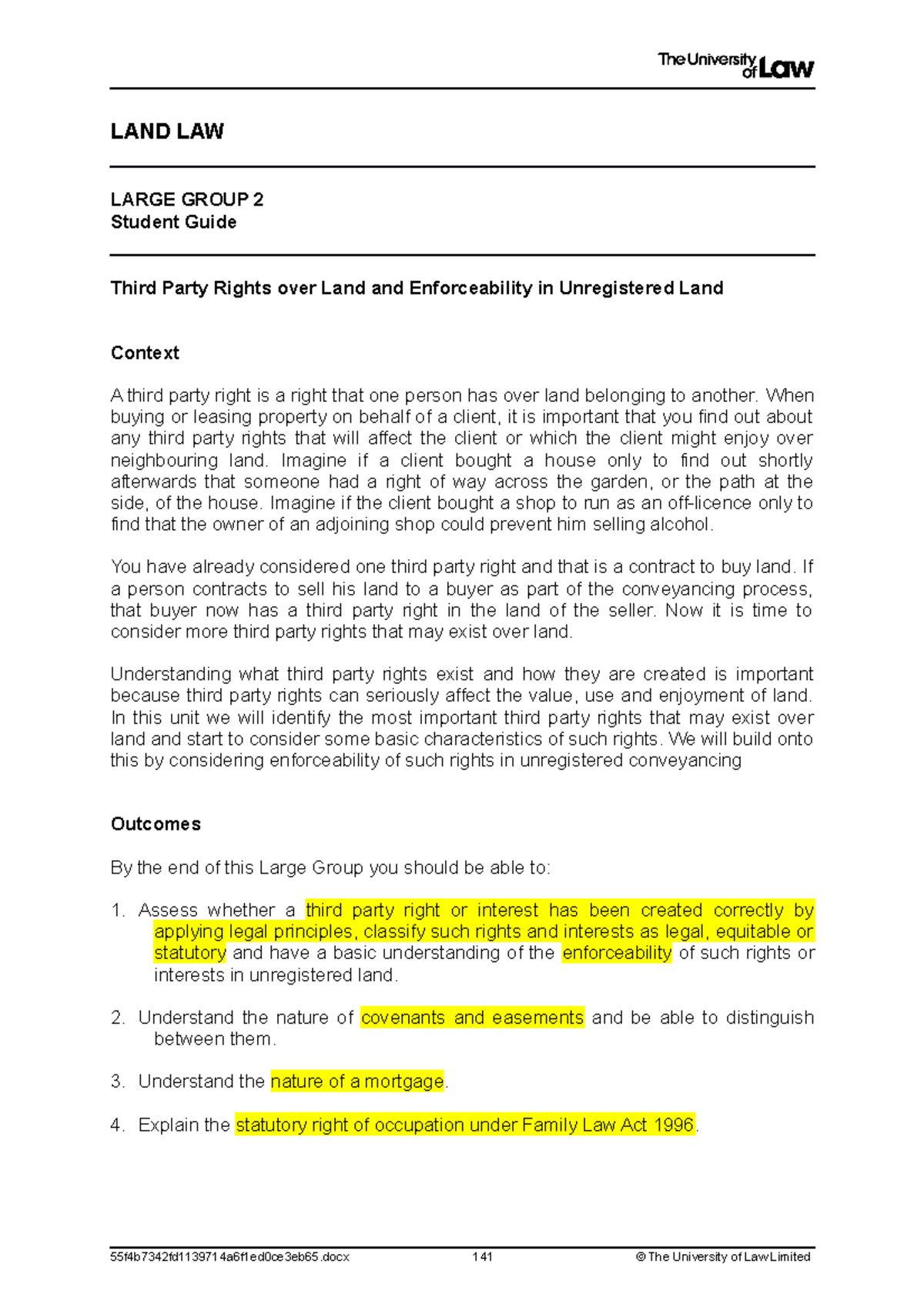 Land Law LG2 kdnsvln LAND LAW LARGE GROUP 2 Student Guide Third