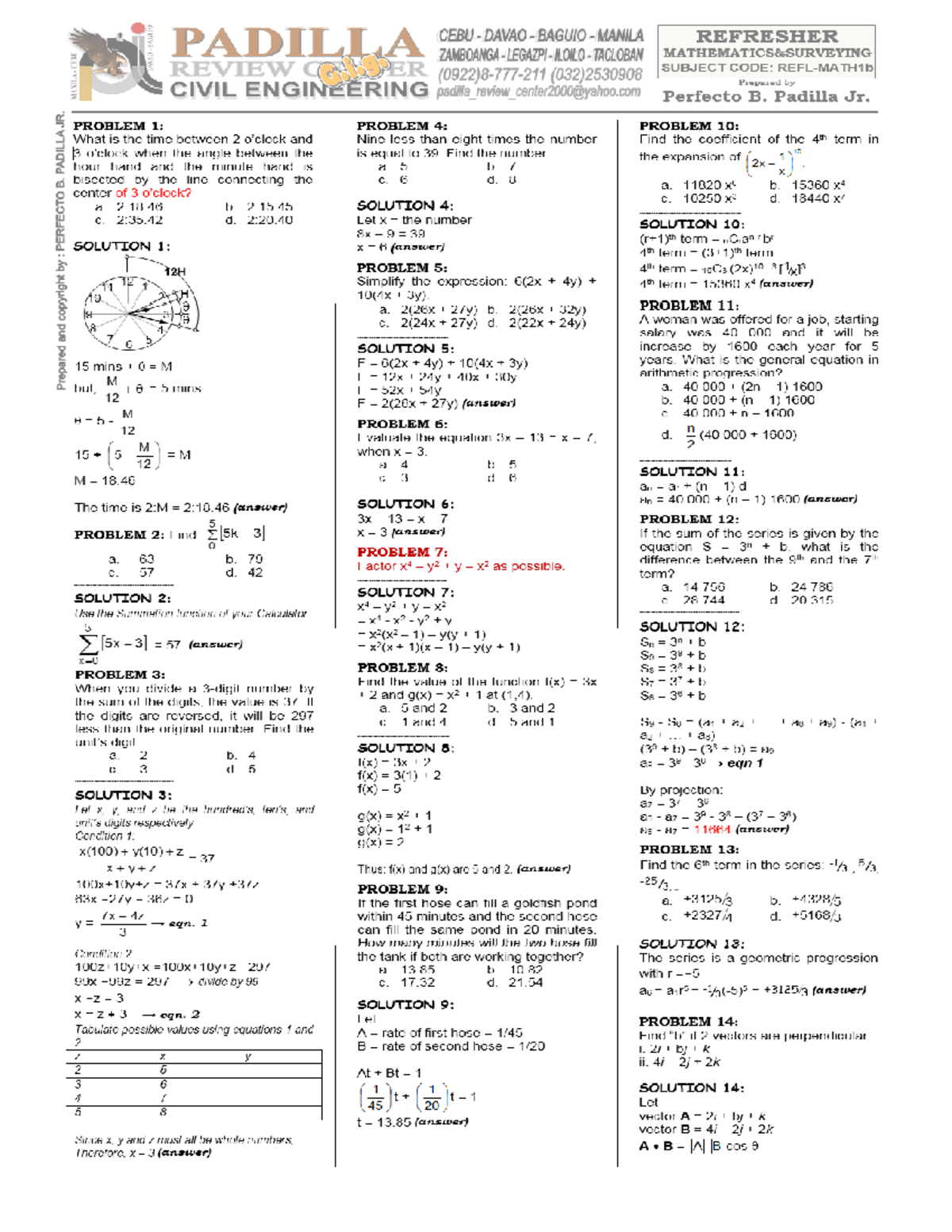 Math modules - for ce students and preparation for board exam ...
