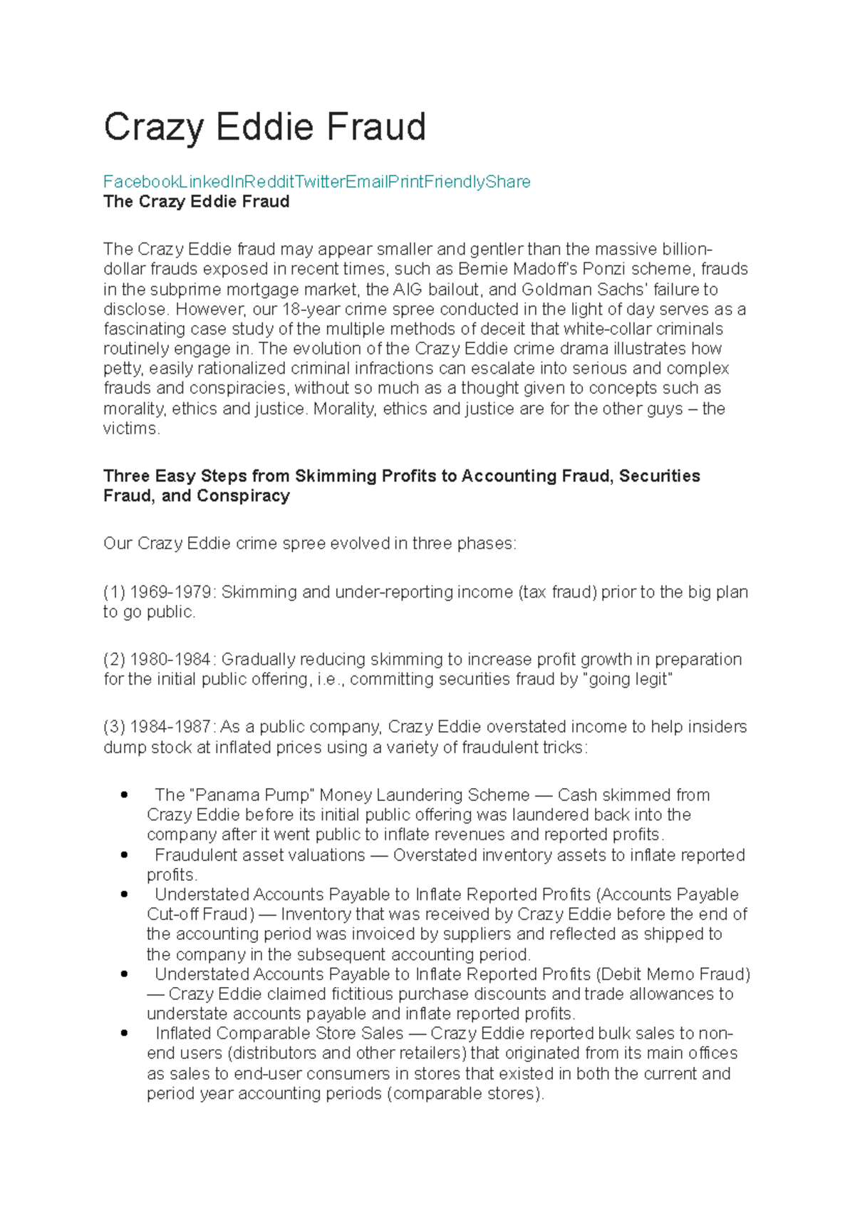 Crazy Eddie Fraud ( in 3 Phases ) Crazy Eddie Fraud Studocu