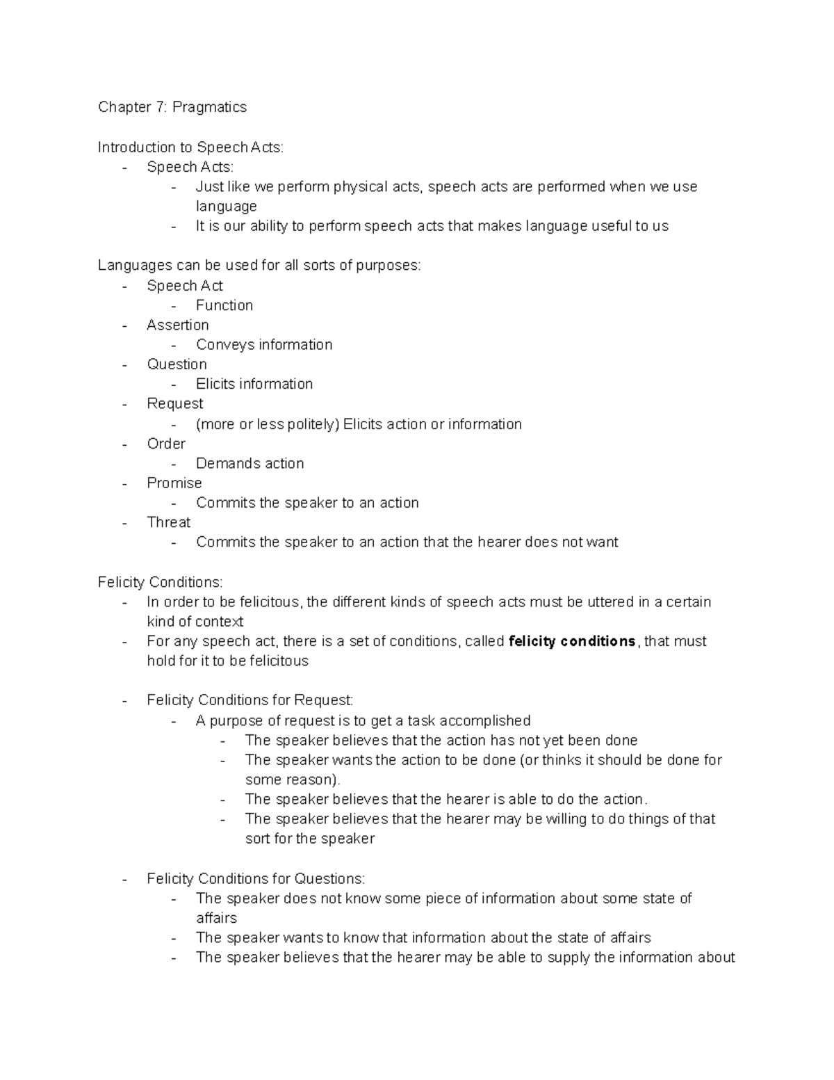 Pragmatics Speech Acts 10 25 - Chapter 7: Pragmatics Introduction to ...