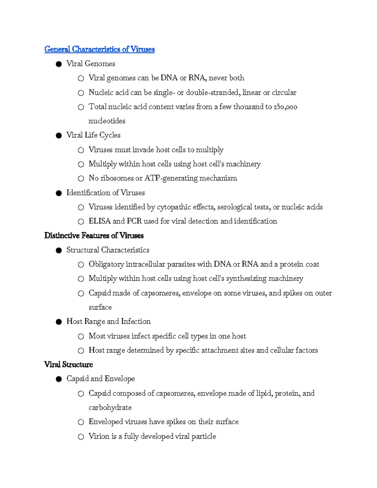 Week 7ii - Acellular Pathogens - General Characteristics of Viruses ...