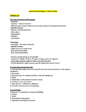 BSC 2085c Exam 1 Study Guide - Human Anatomy & Physiology, 8e (Marieb ...