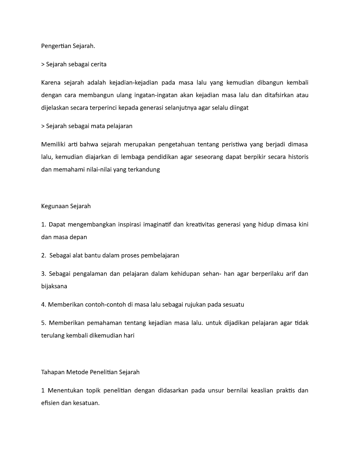 Pengertian Dan Kegunaan Sejarah - Pengertian Sejarah. Sejarah Sebagai ...