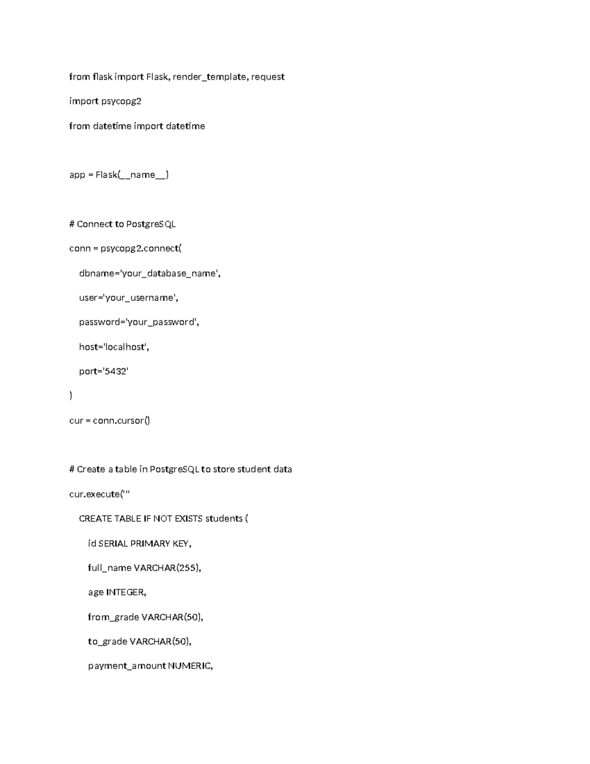 Using Postgre SQL - Defense - from flask import Flask, render_template ...