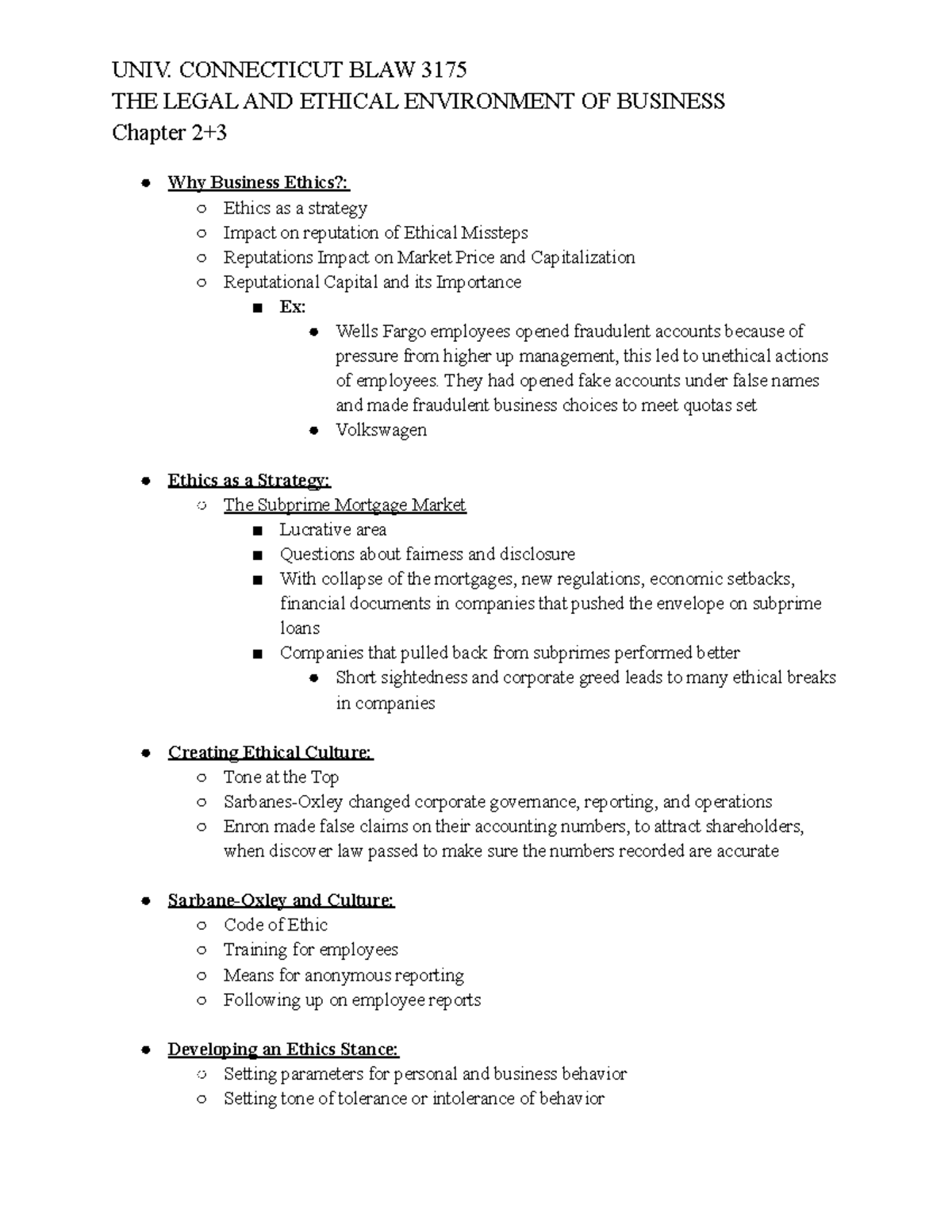 BLAW 3175 Chapter 2+3 (P2) - UNIV. CONNECTICUT BLAW 3175 THE LEGAL AND ...