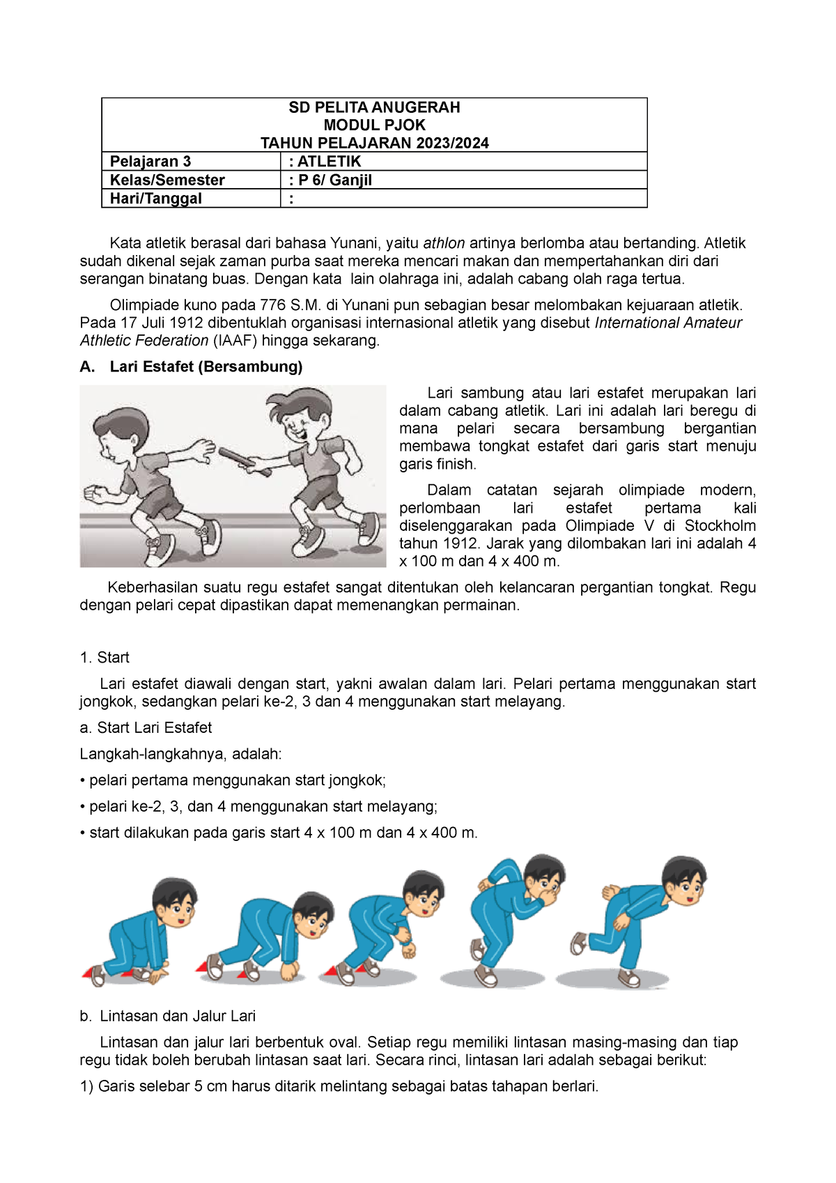 Modul 2 PJOK KLS 6 - SD PELITA ANUGERAH MODUL PJOK TAHUN PELAJARAN 2023 ...