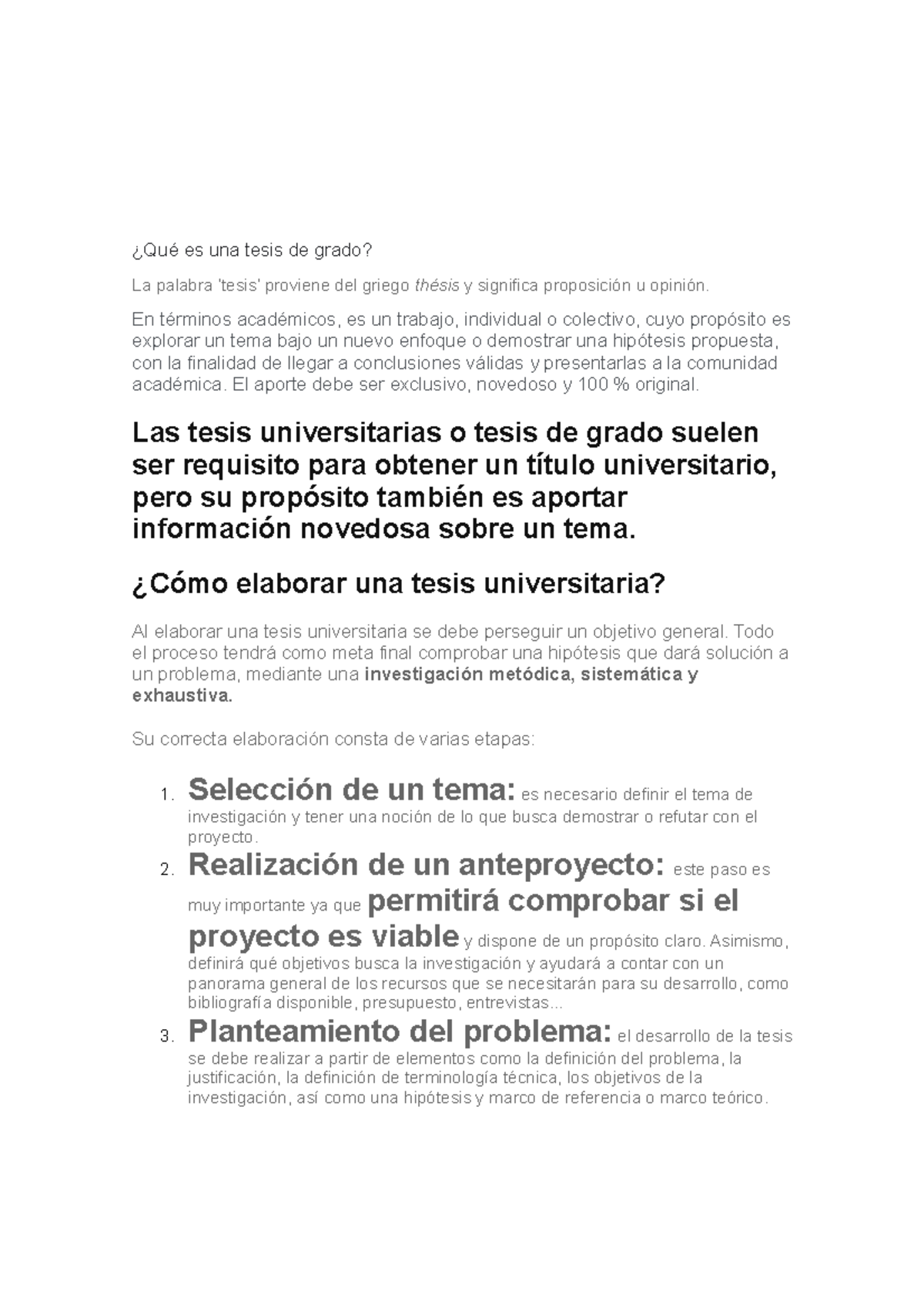 Que Es Una Tesis De Grado
