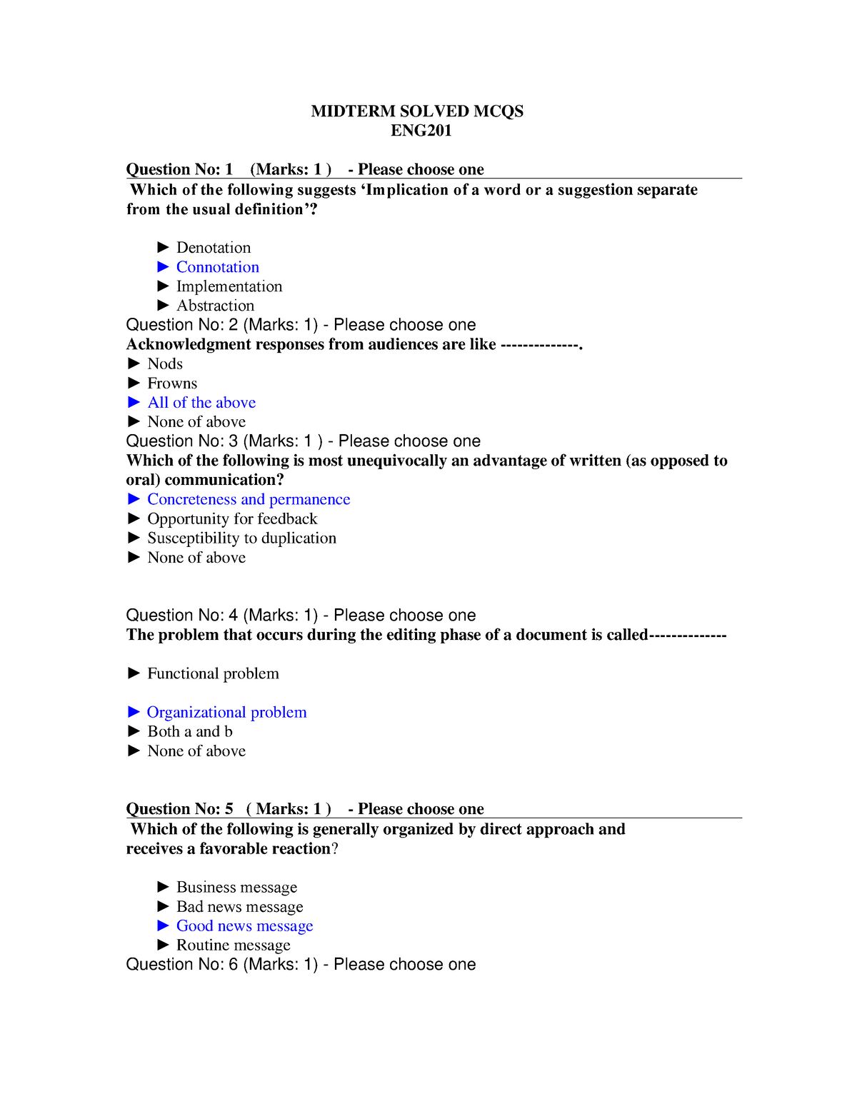 ENG201 Midterm Latest Solved Paper 2 - Business Communication - VU ...