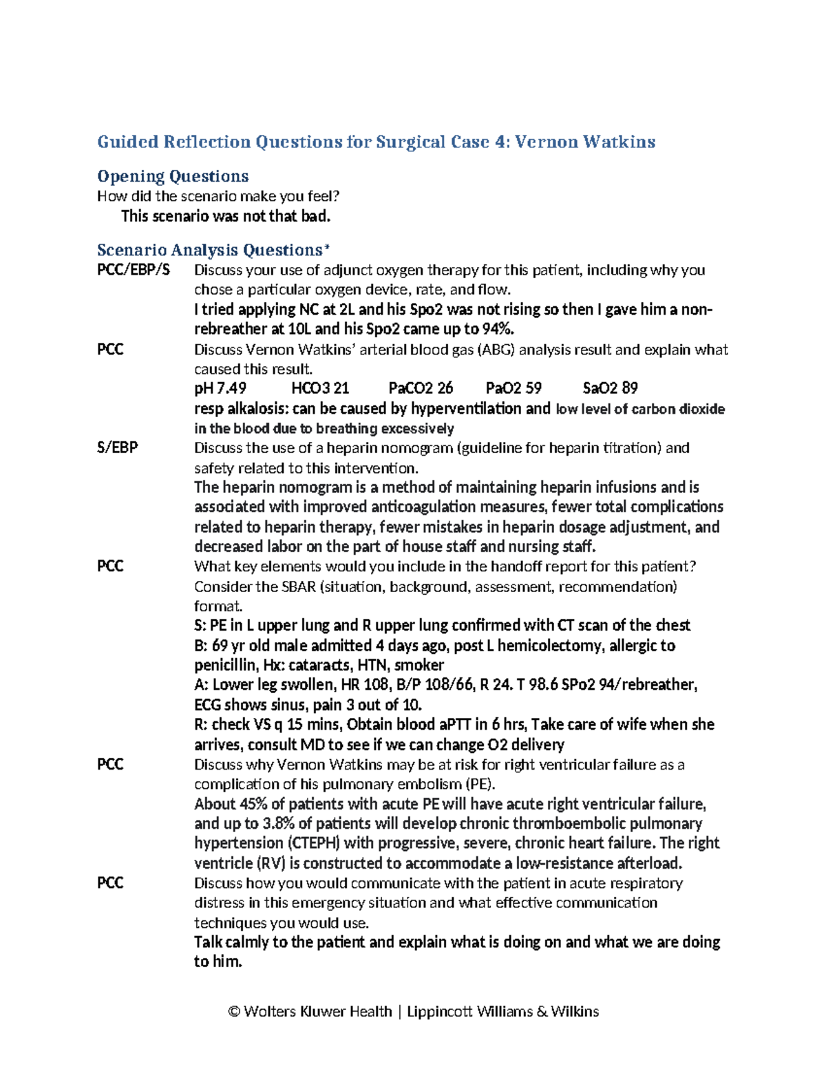 Vernon Watkins guided questions Guided Reflection Questions for
