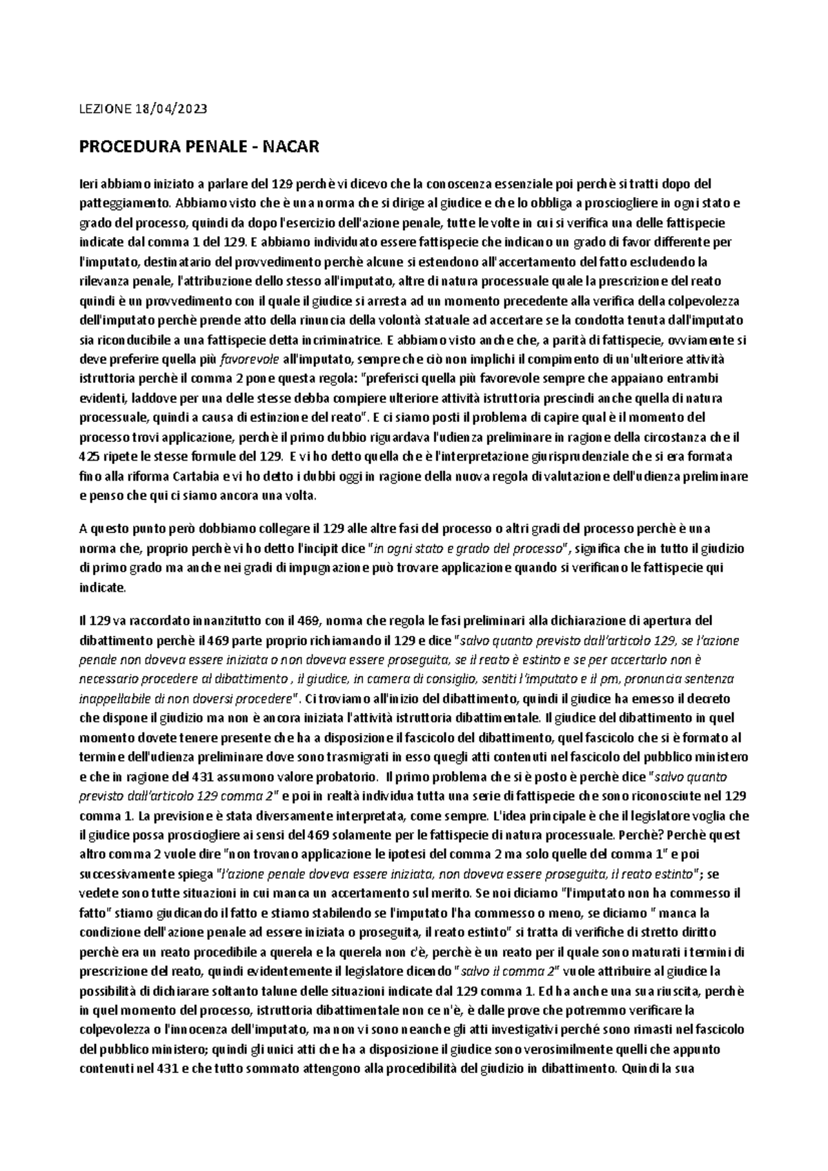 spiegazione-art-129-cpp-lezione-18-04-procedura-penale-nacar-ieri