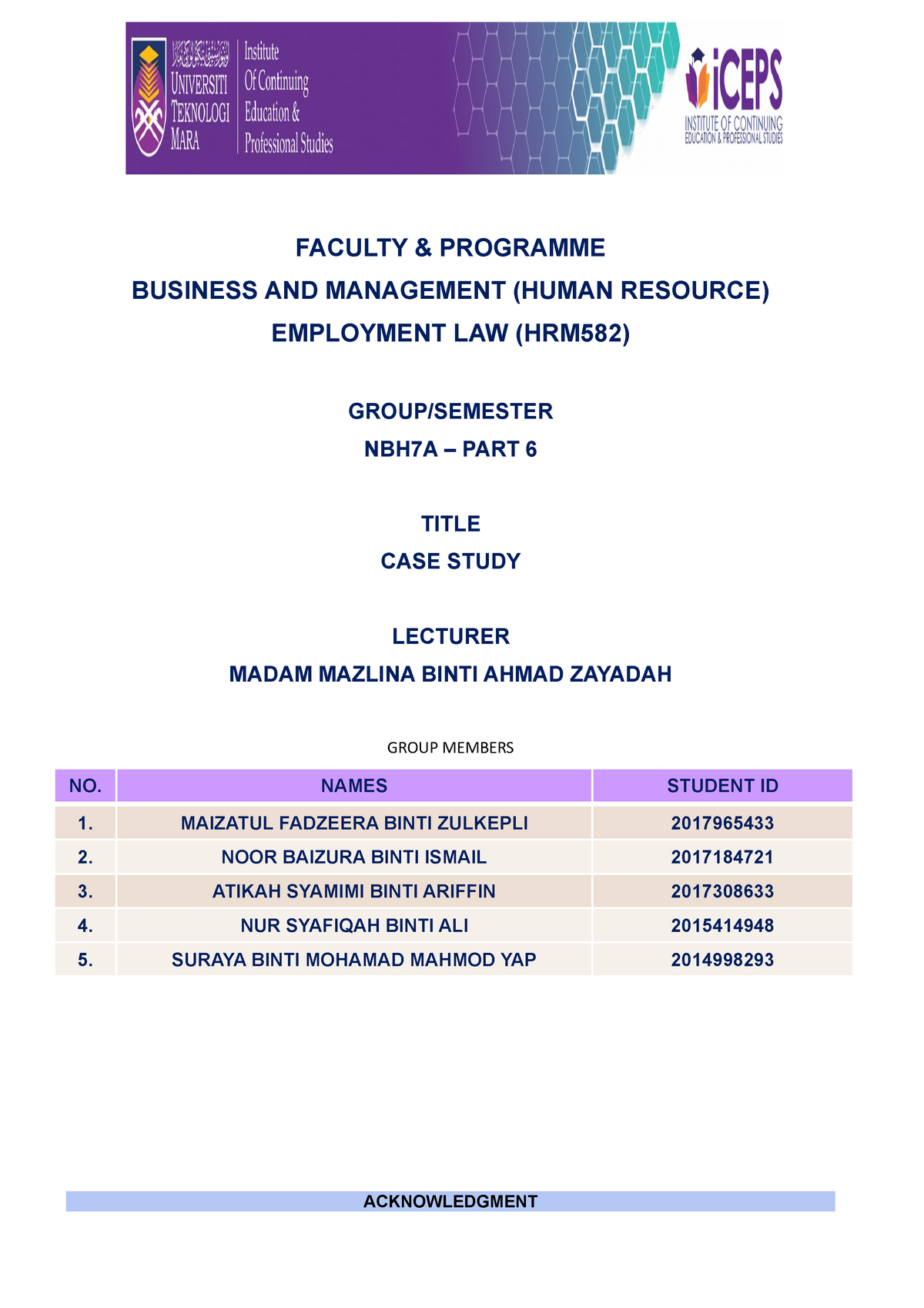 Group Assignment LAW - CASE Study AS AT 09.01.2021 (Latest 