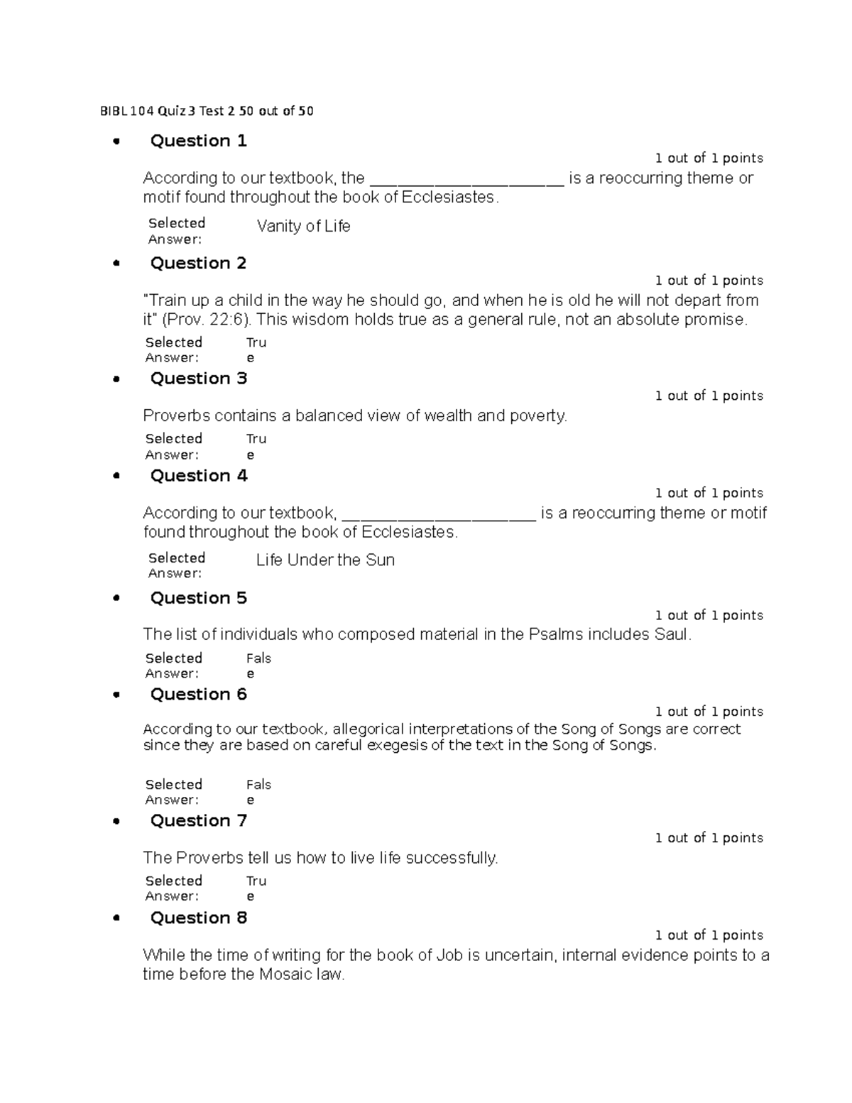 BIBL 104 Quiz 3 Test 2 - Questions And Answers For Chapter 3 2nd ...