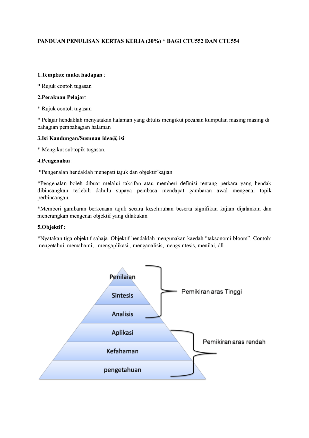 Panduan Penulisan Kertas Kerja CTU552 CTU554 CTU101 - PANDUAN PENULISAN ...