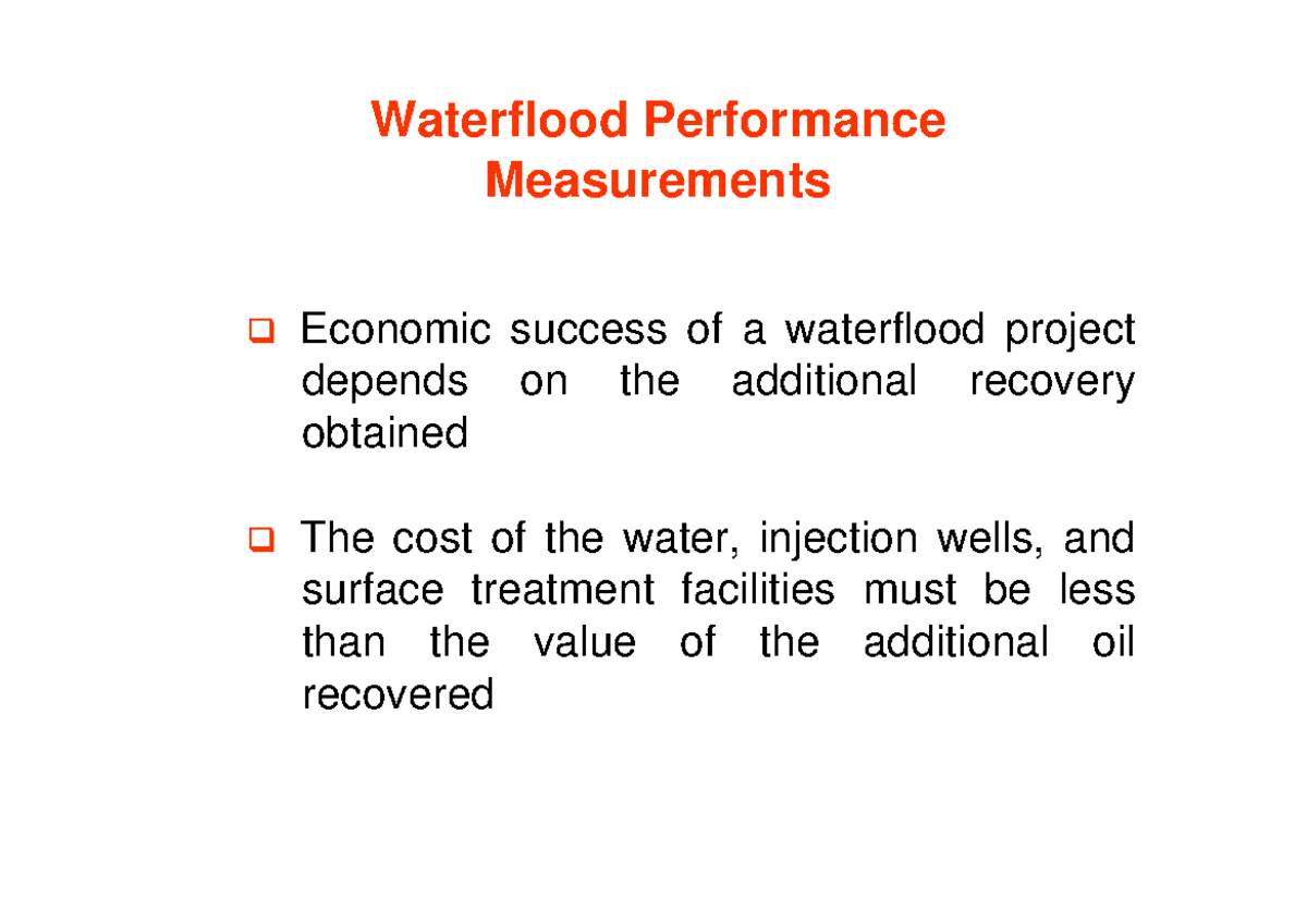 2 nd lecture W.F.P and Flood Pattern - Waterflood Performance ...