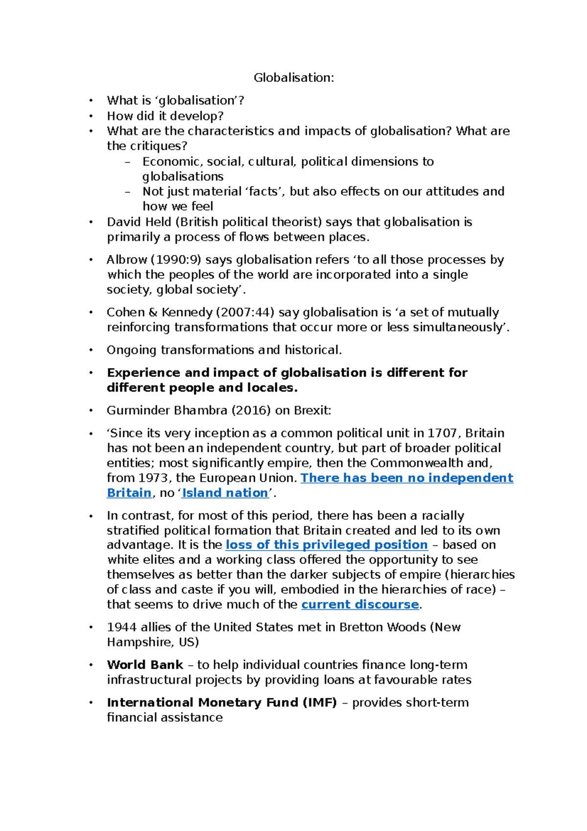 Globalisation-8 - Lecture notes 8 - Globalisation: What is ...