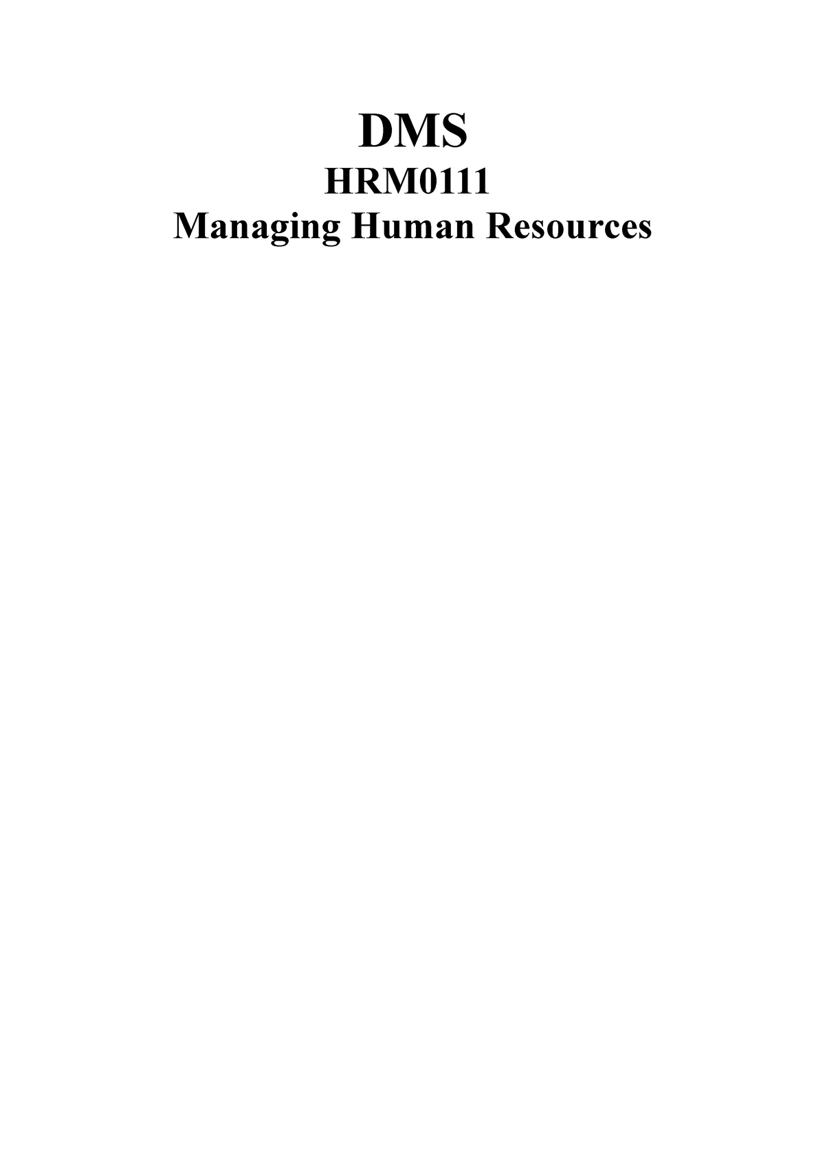 human resource management assignment 1