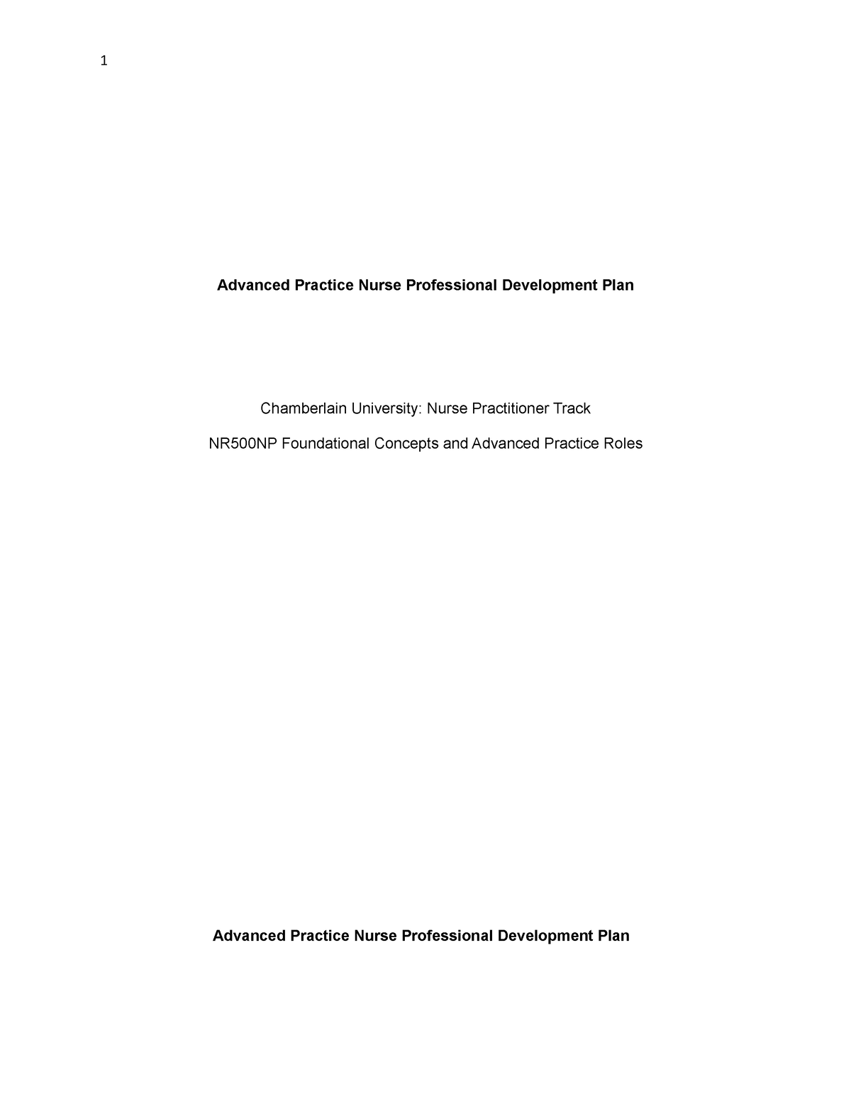 professional development plan paper