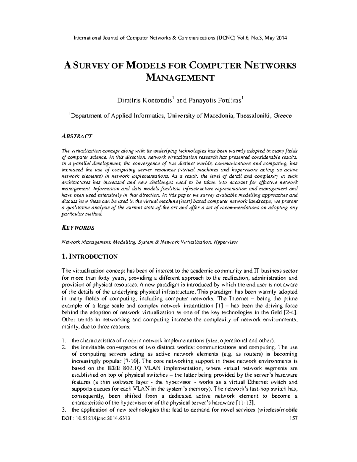 Marketing Networking Paper and Analysis - DOI : 10.5121/ijcnc.2014 157 ...