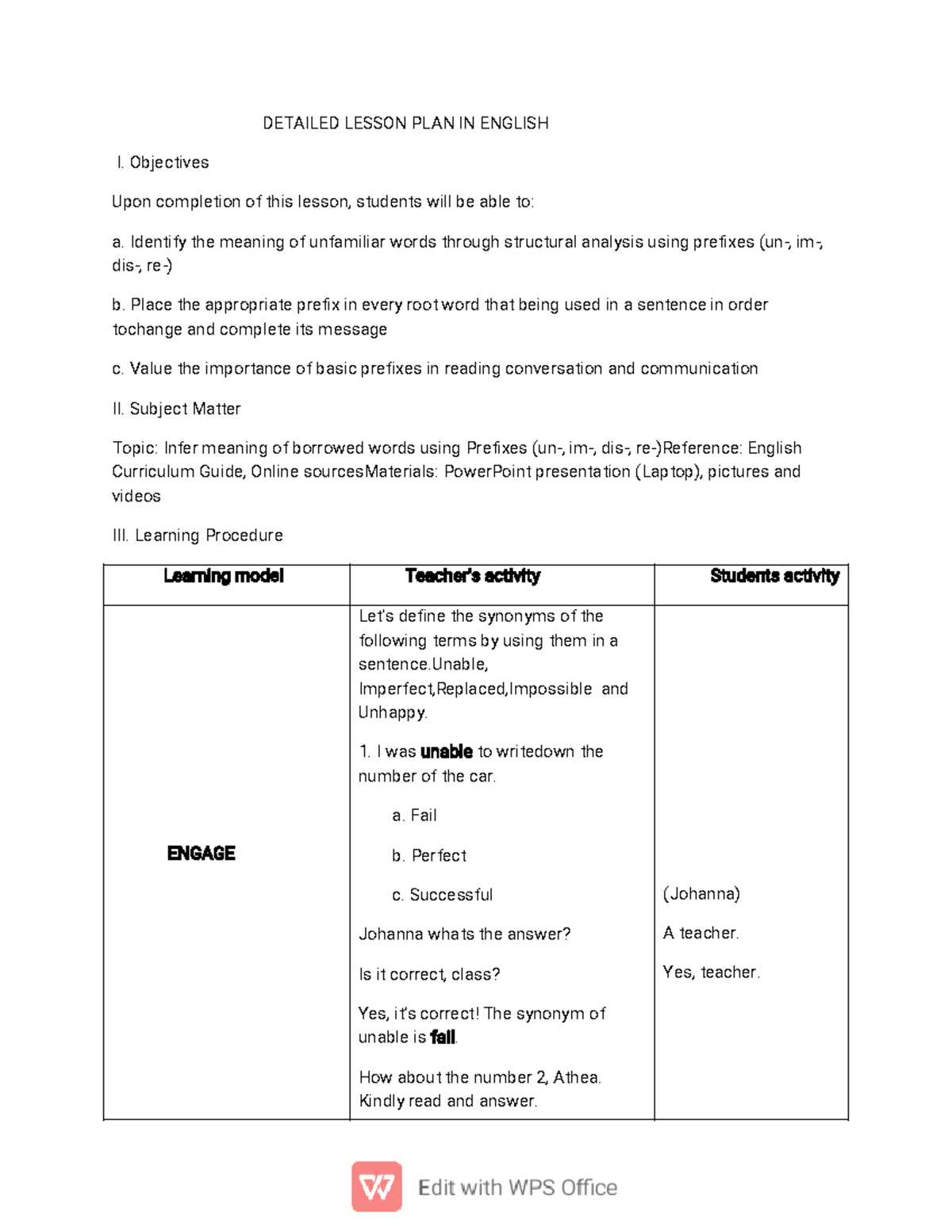 Detailed- Lesson-WPS-Office 2 - DETAILED LESSON PLAN IN ENGLISH I ...