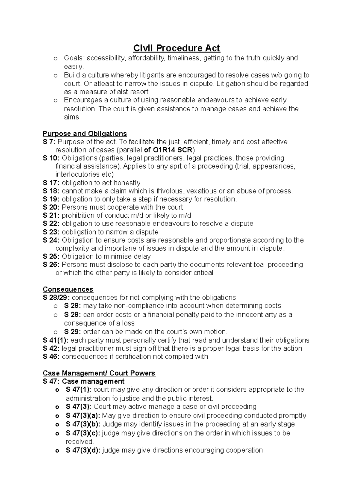 summary-civil-procedure-act-civil-procedure-act-o-goals