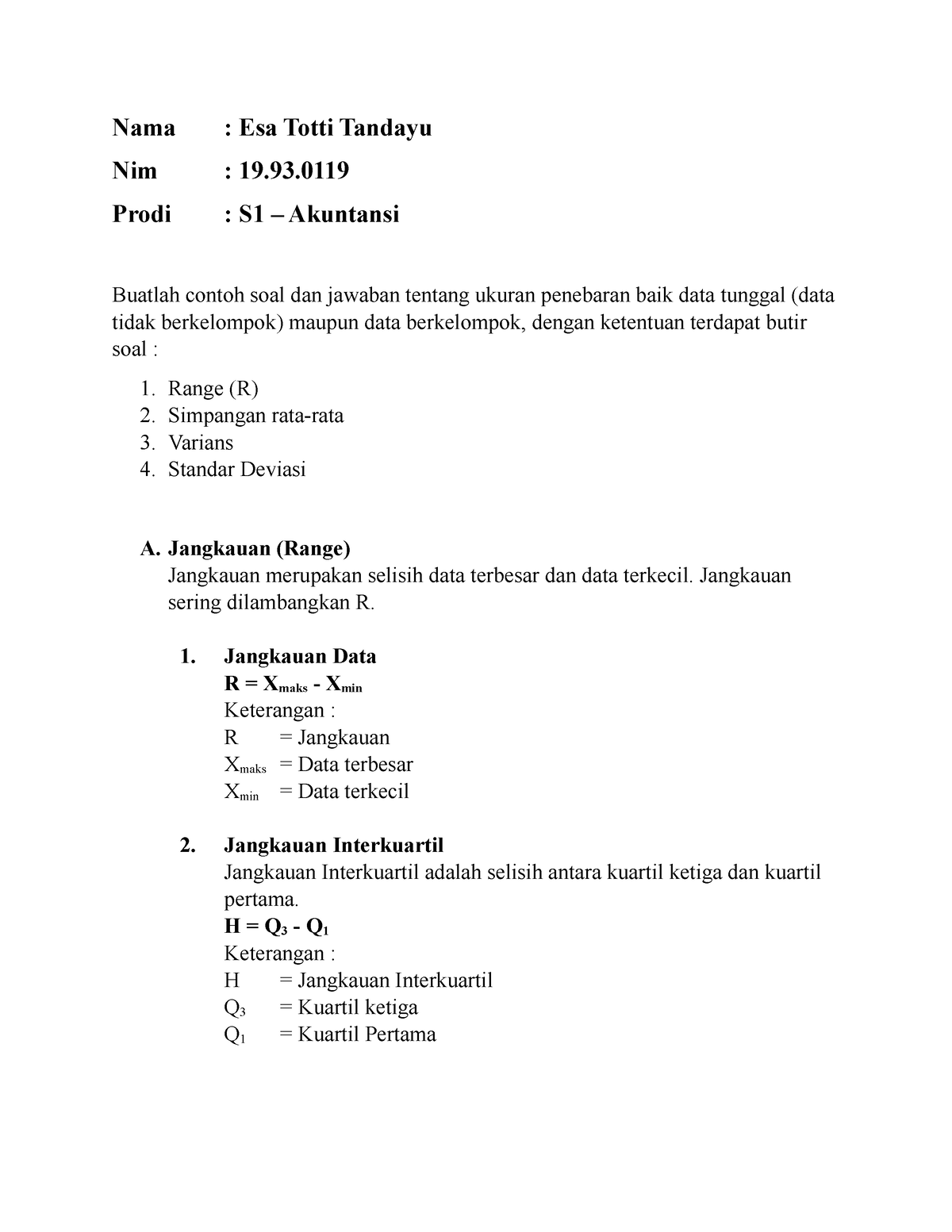 Contoh Soal Akuntansi Manajemen - Nama : Esa Totti Tandayu Nim : 19 ...