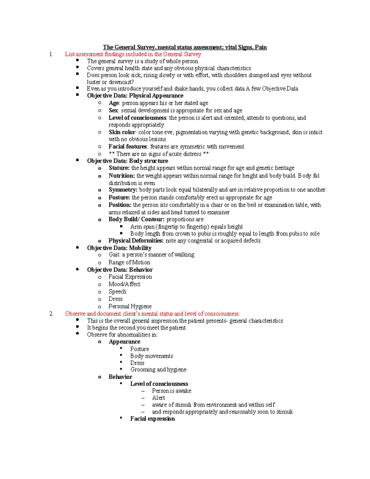 The General Survey - Amy Rangel - 1. 2. The General Survey, mental ...