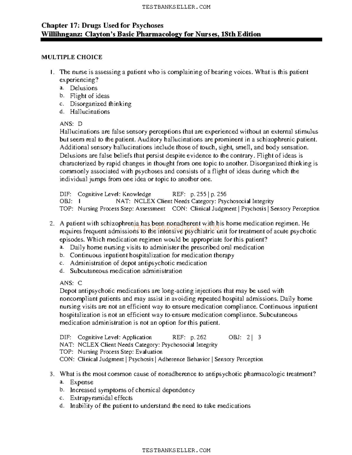 Chapter 17 test bank - TESTBANKSELLER Chapter 17: Drugs Used for ...