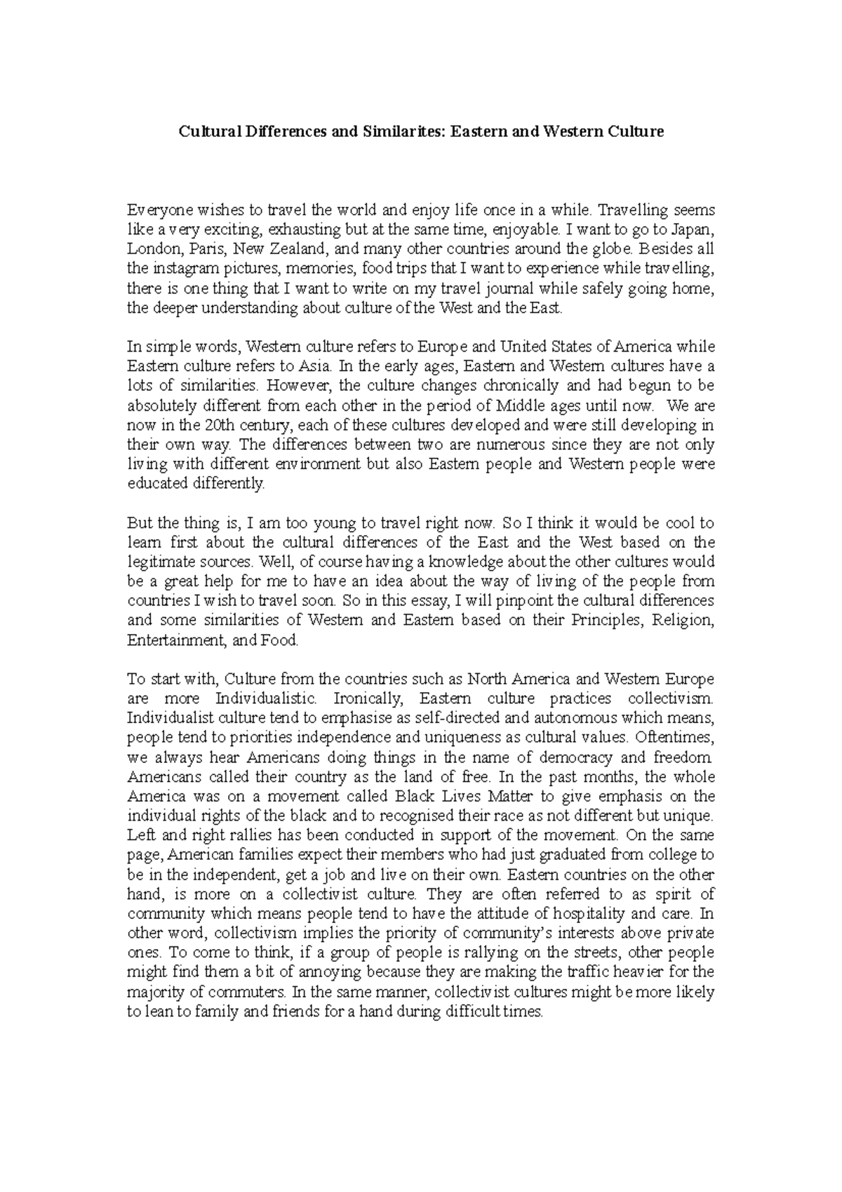 Eastern and Western Culture - Cultural Differences and Similarites ...