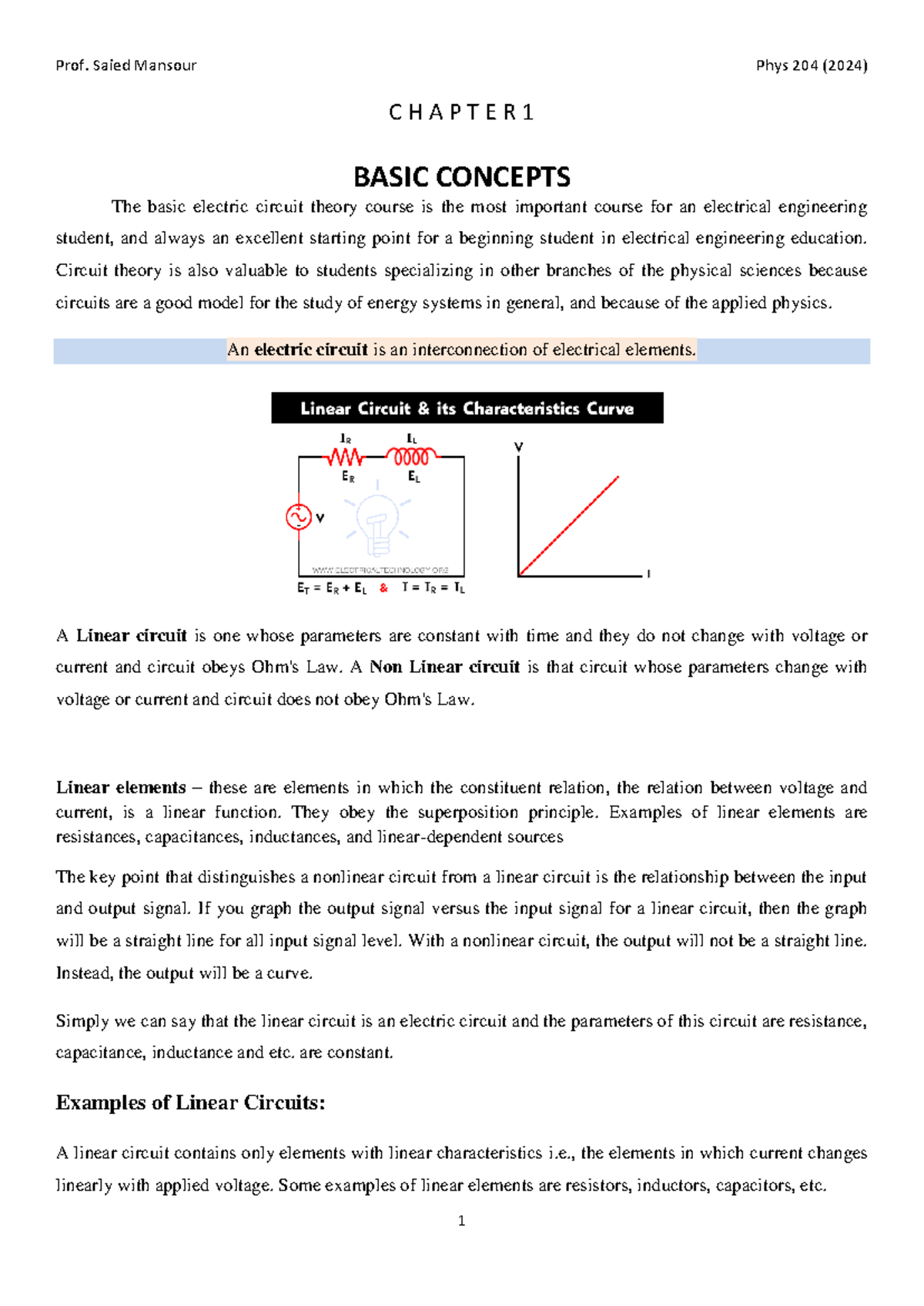 Chapter 1 - cnbgfn - C H A P T E R 1 BASIC CONCEPTS The basic electric ...