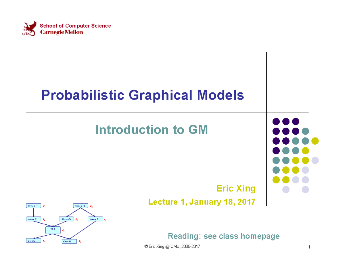 [Eric P. Xing] Introduction To GM Slide - School Of Computer Science ...