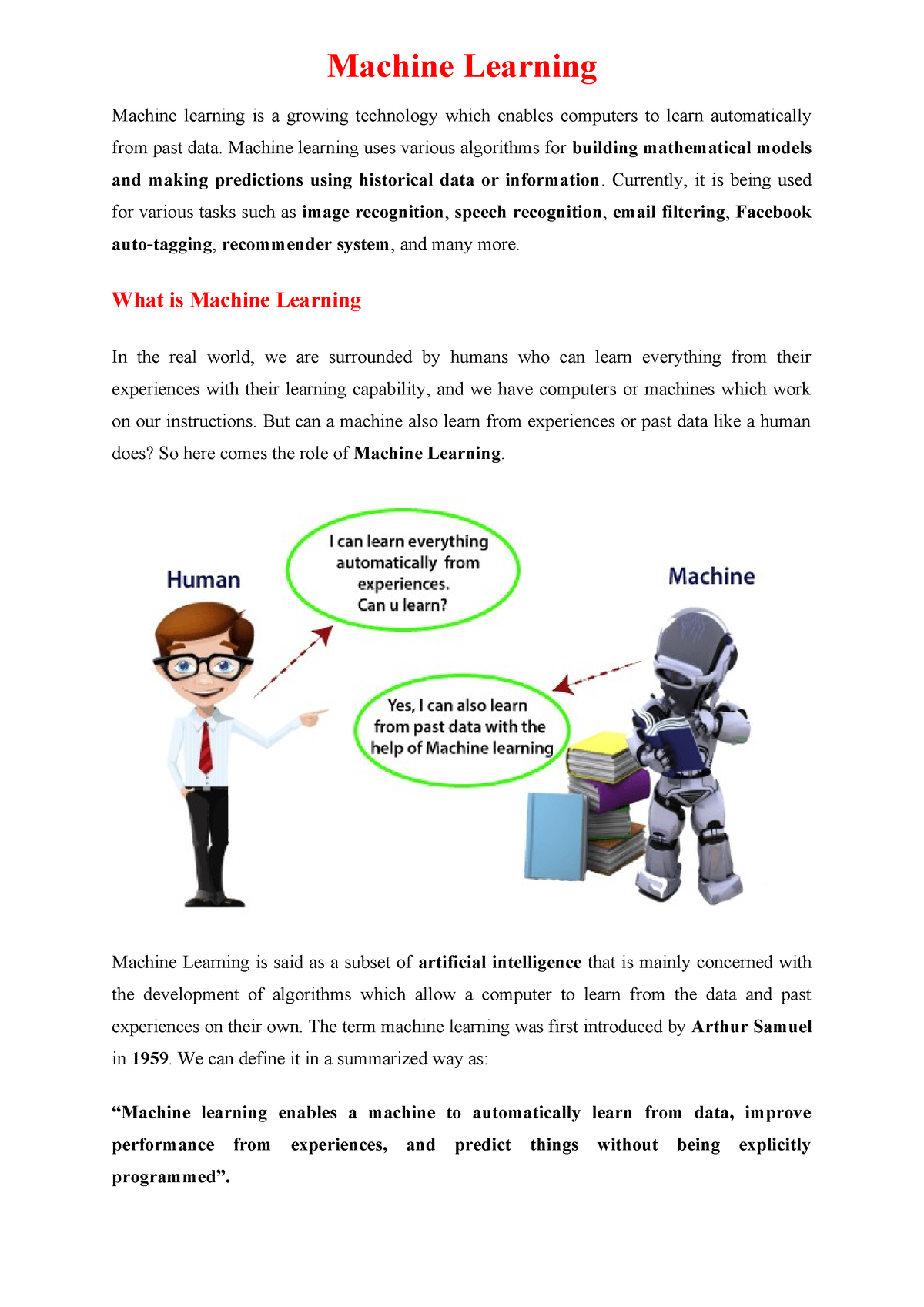 Machine Learning Unit 4 - Machine Learning Machine Learning Is A ...