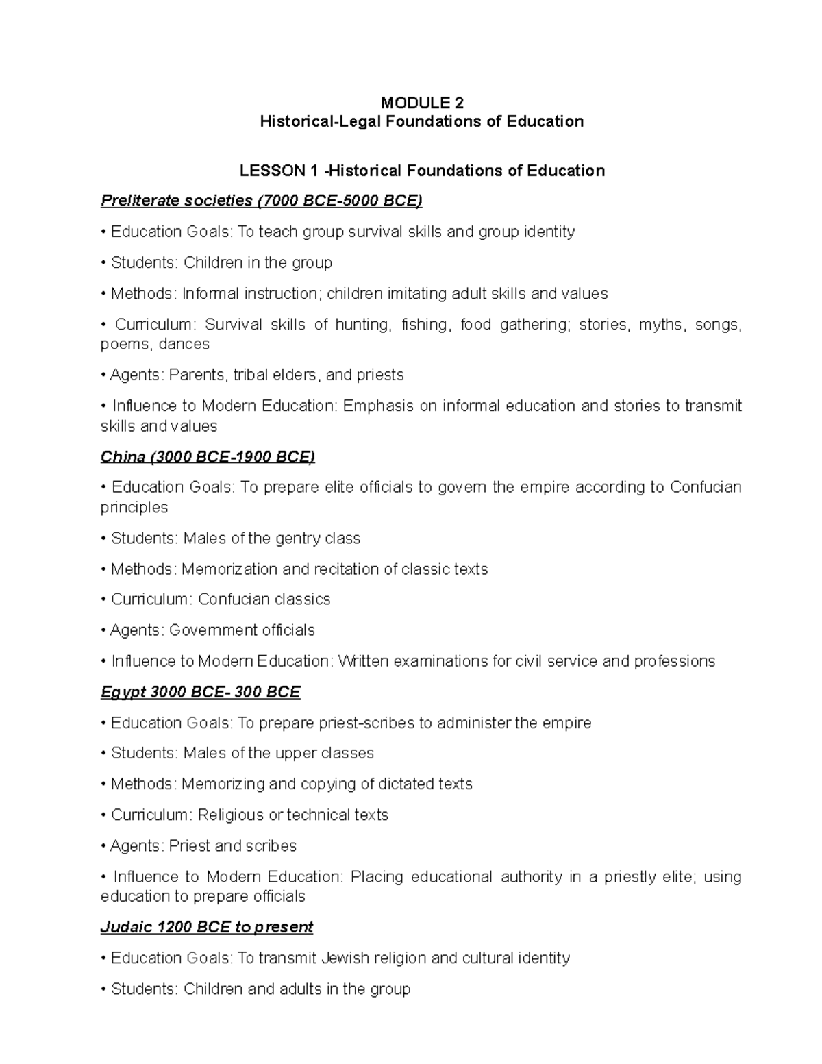 M2 - M2 Module TP - MODULE 2 Historical-Legal Foundations of Education ...
