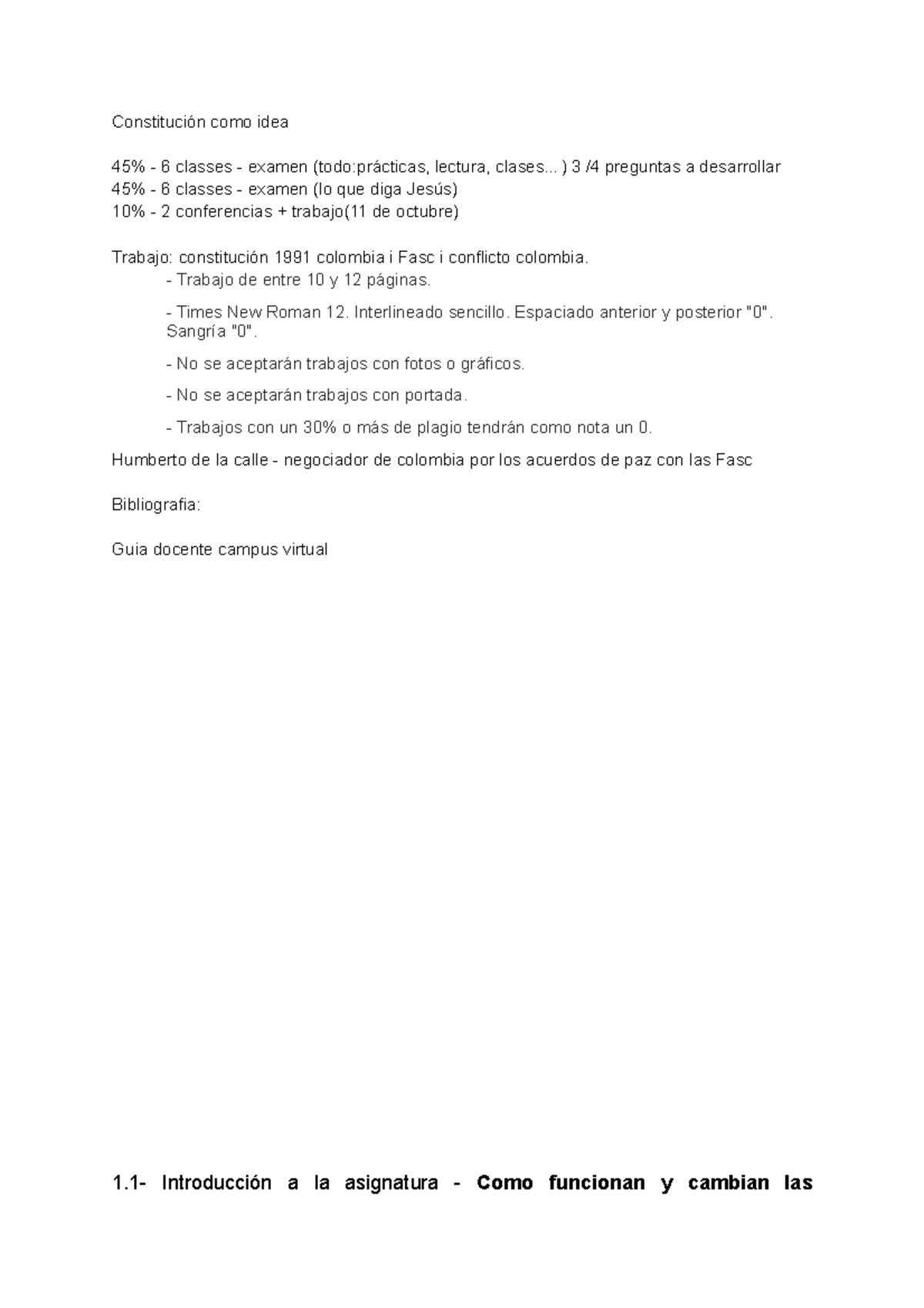 Derecho Constitucional 1 - Constitución como idea 45% - 6 classes ...