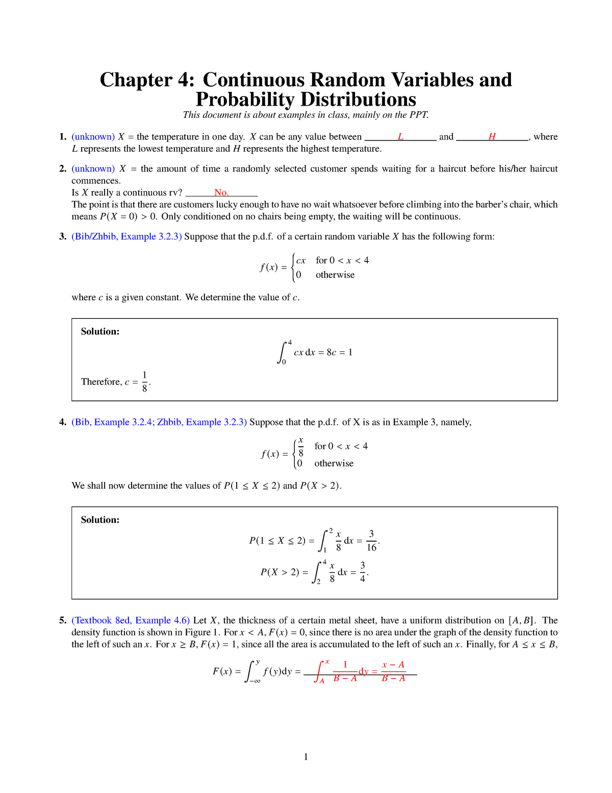 Ch4 Continuous Random Variables And Probability Distributions - Chapter ...