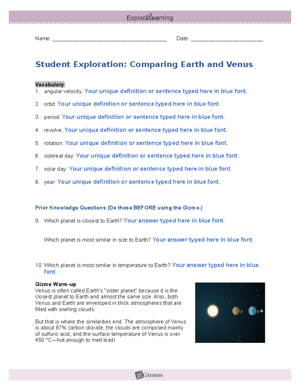 Sample Exploration Guide - Name ...