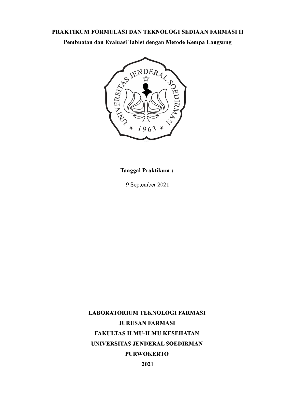 Tsf 2 Kempa Langsung Tablet Praktikum Formulasi Dan Teknologi Sediaan