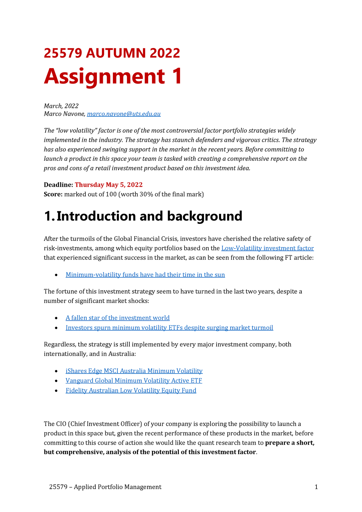 8609 assignment 1 autumn 2022