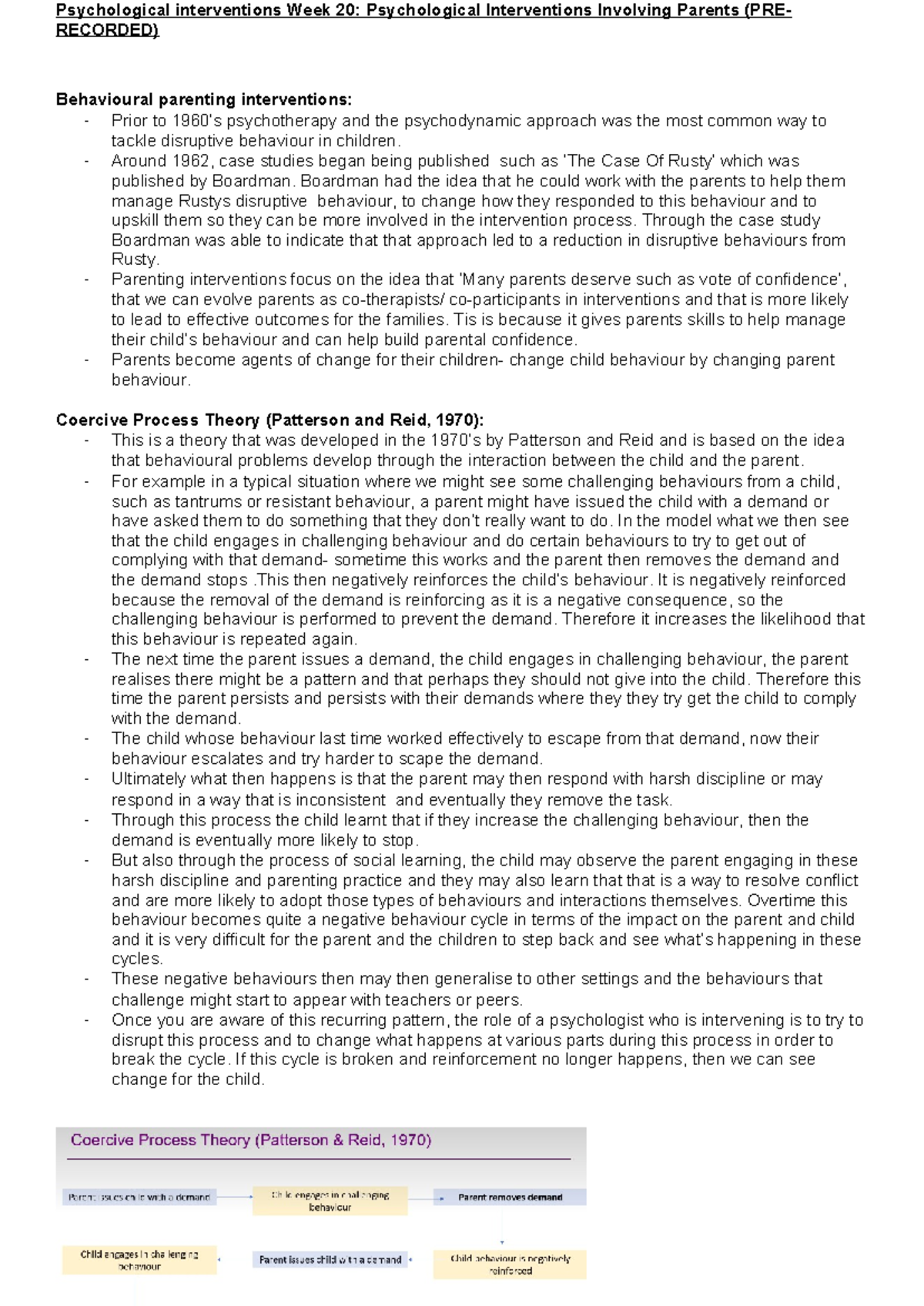 Psychological interventions Week 20 Psychological Interventions ...