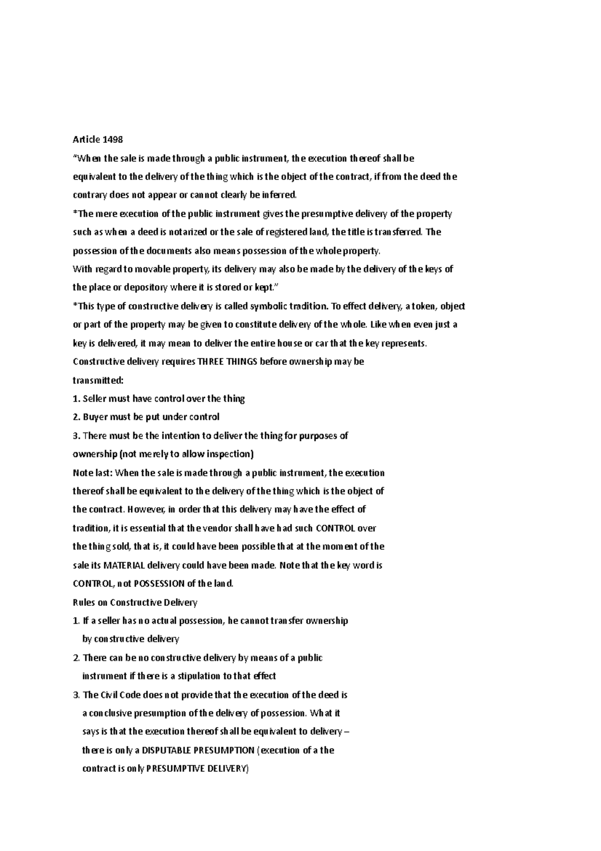 LAW ON SALE Report Different reference for legal subjects Article