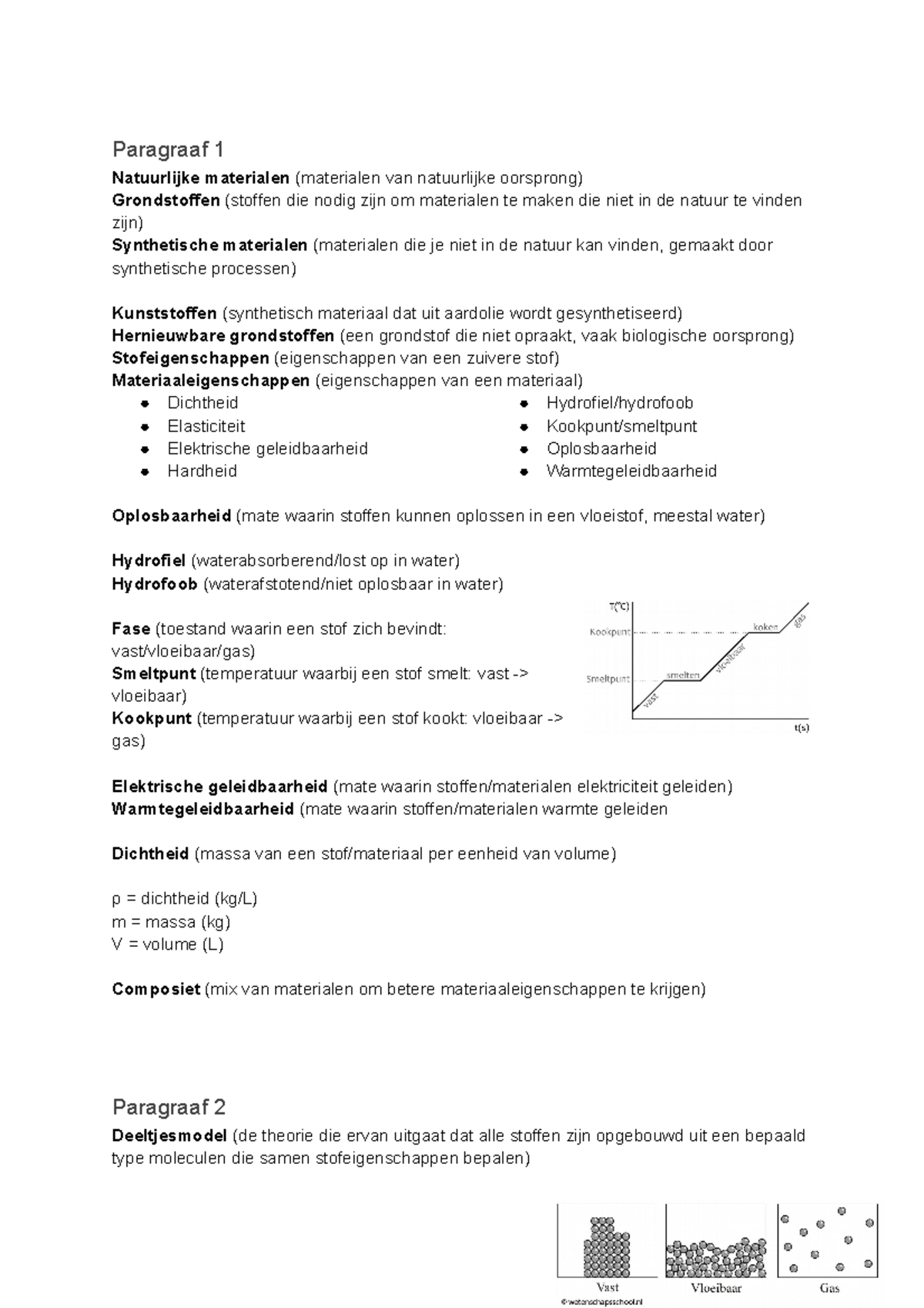 SK - H1 Samenvatting - Paragraaf 1 Natuurlijke Materialen (materialen ...