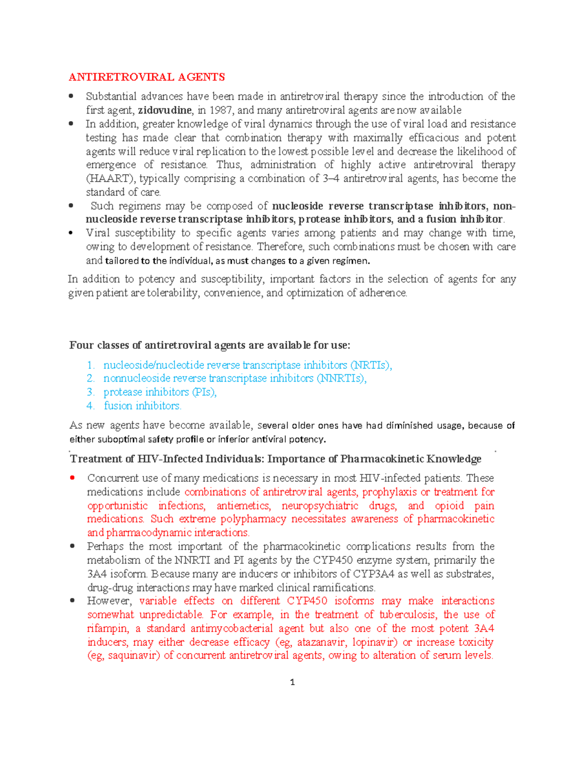 Antiretroviral Agents - Thus, administration of highly active ...