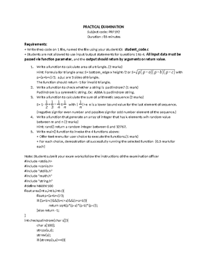 PRF192 PE2 FA22 Done - Source Pe - PRACTICAL EXAMINATION Subject Code ...