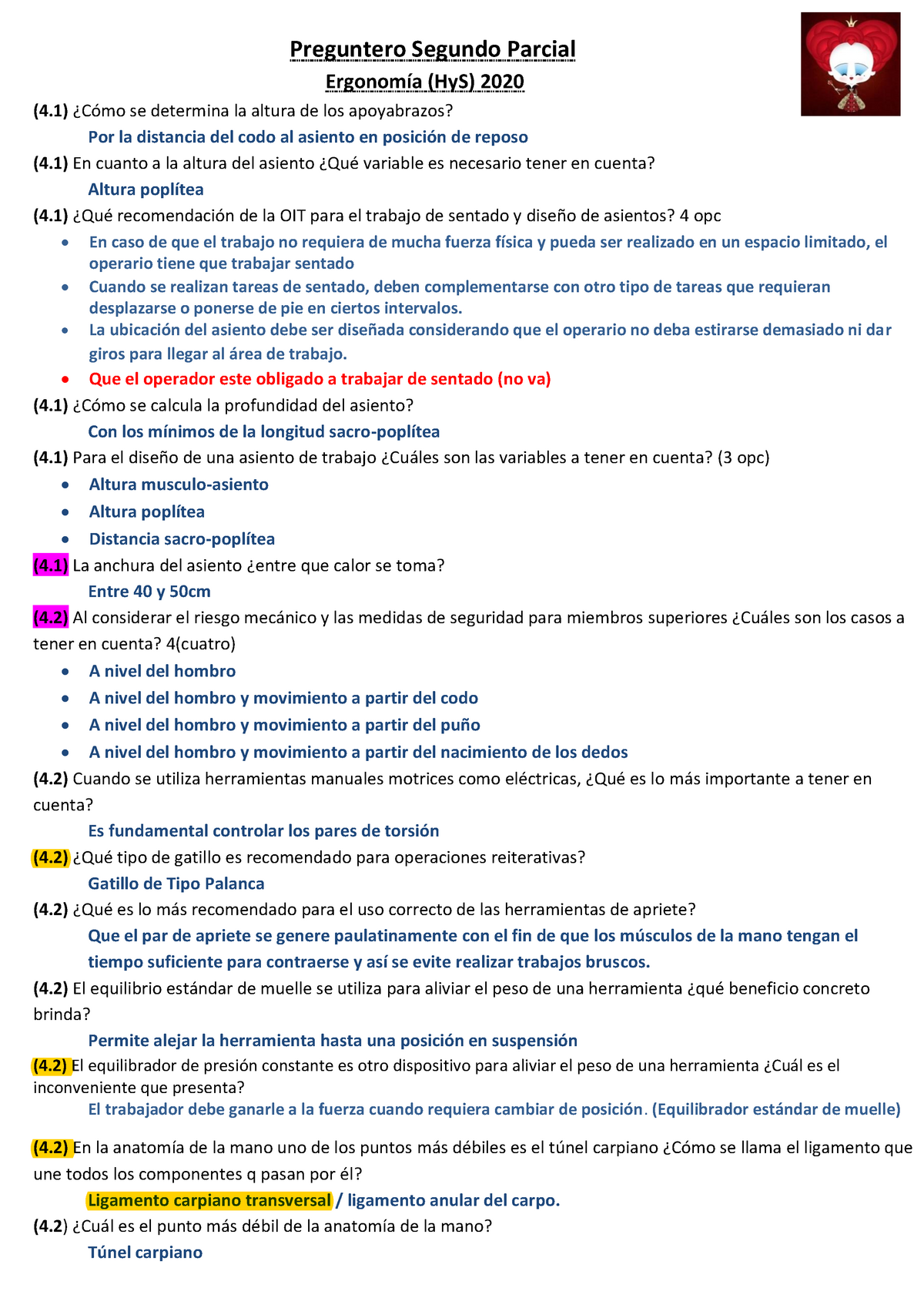 Preguntero-ERGO-Hy S-2do Parcial 2020 - Ergonomía - Siglo 21 - Studocu